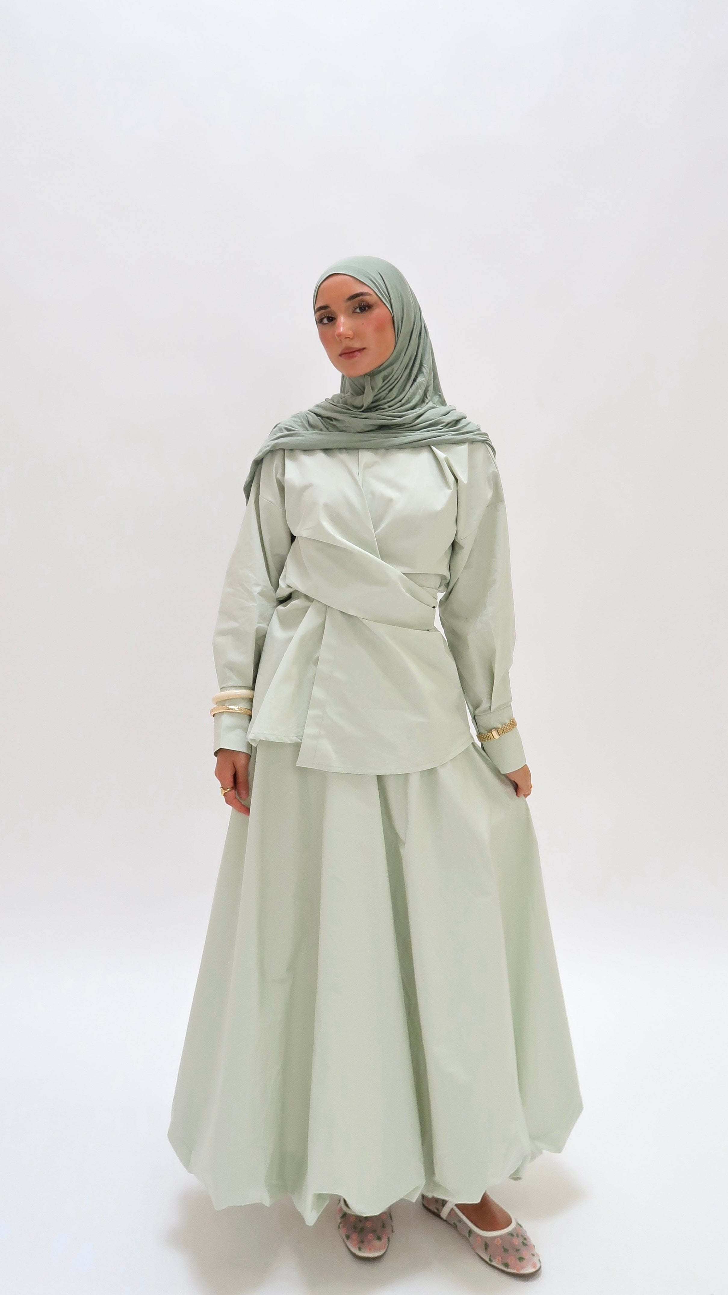 Zweiteiler Ballonrock Eucalyptus