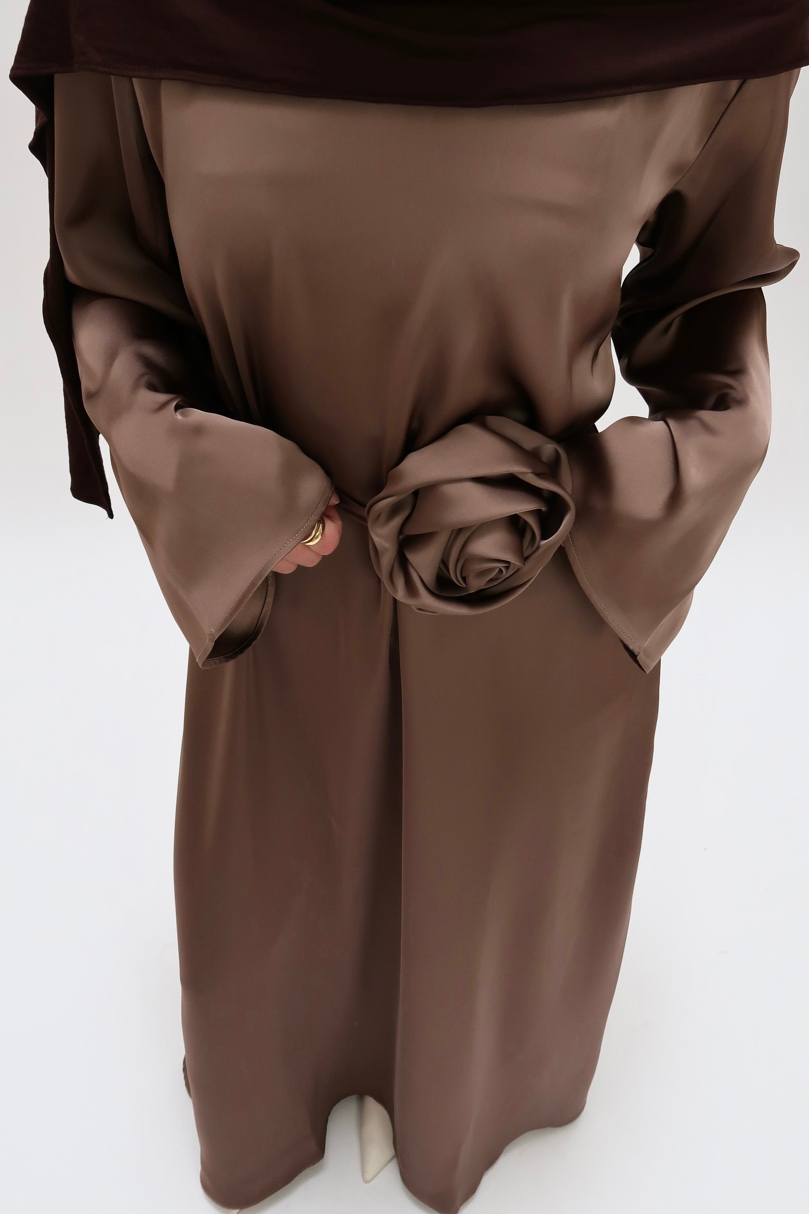 Satin dress rose brown