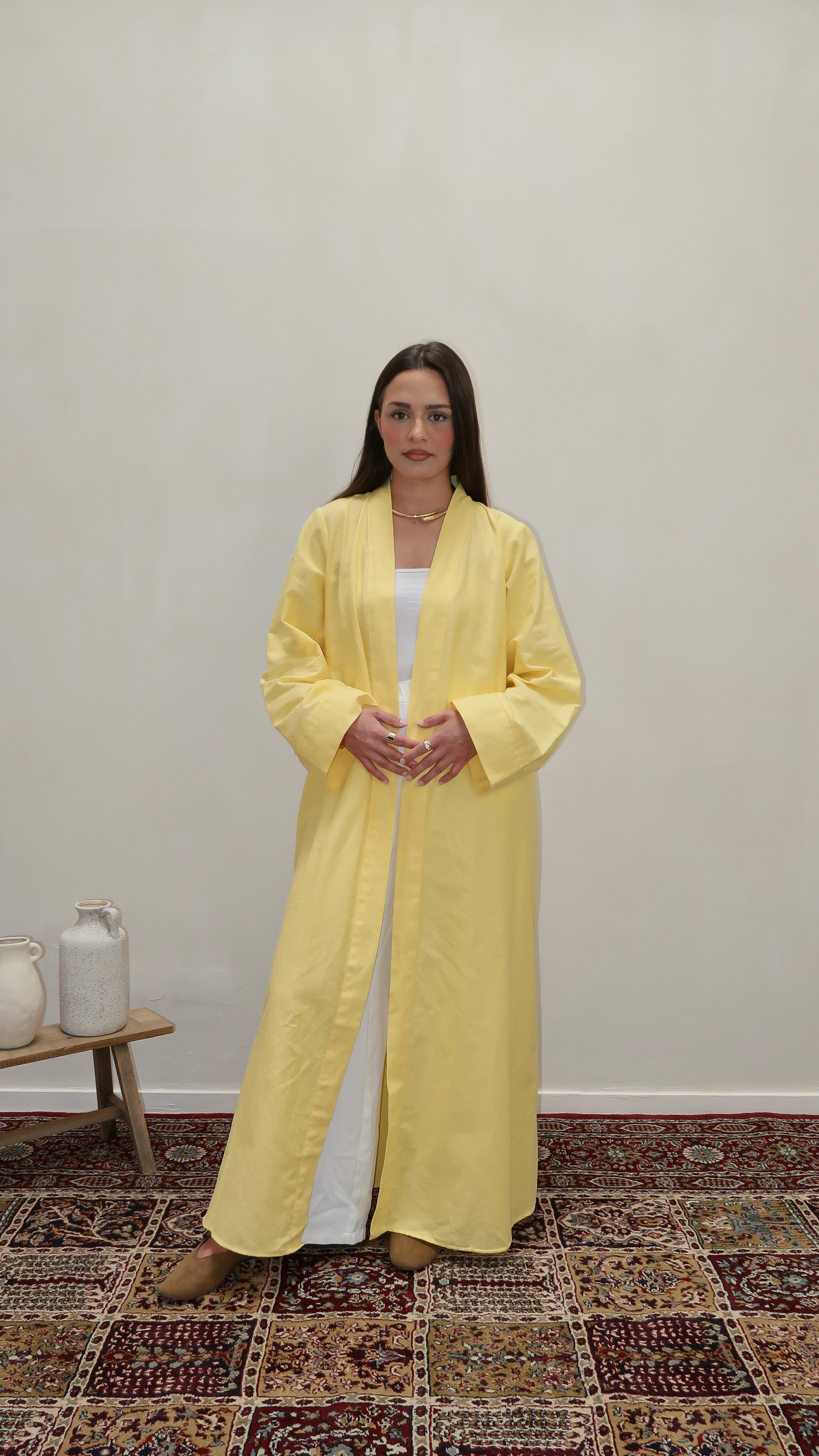 Kimono with belt yellow