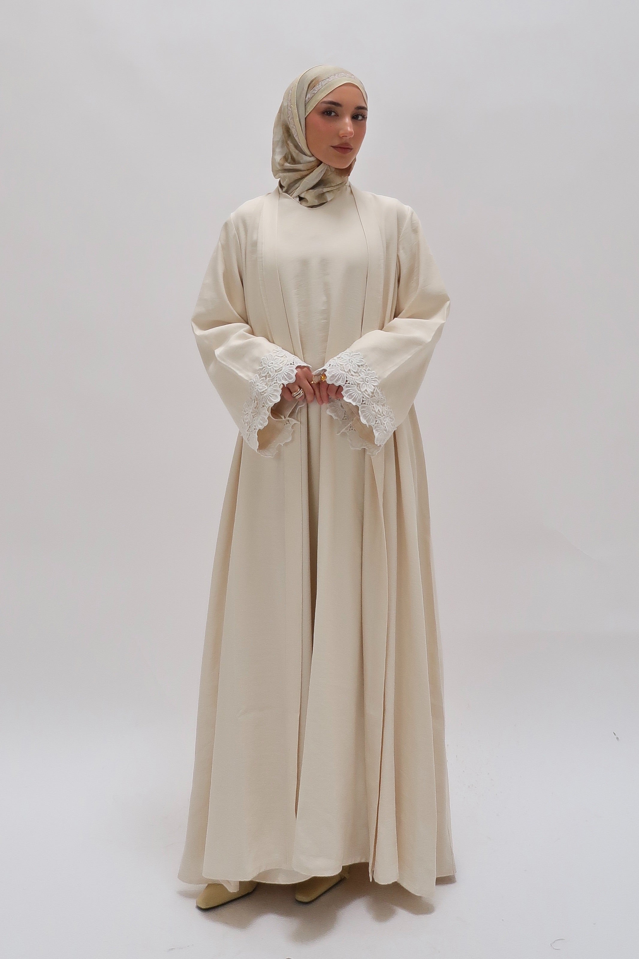 Marokko Abaya mit Spitze