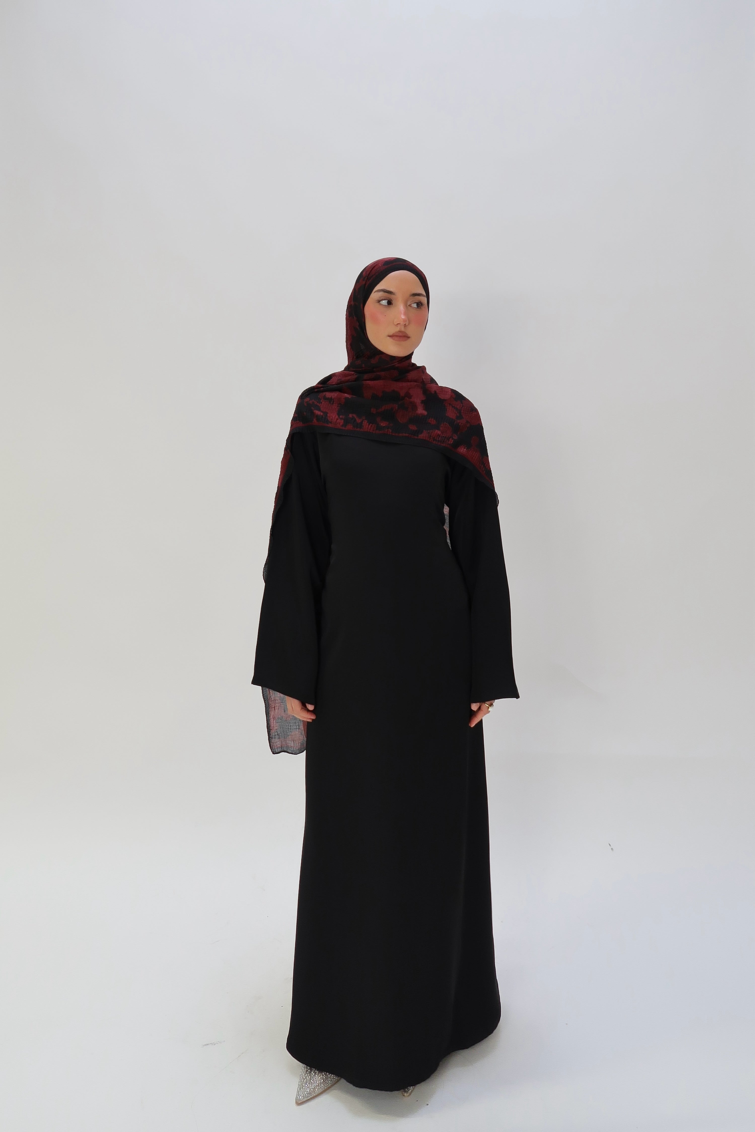 Satinkleid A-linie Schwarz