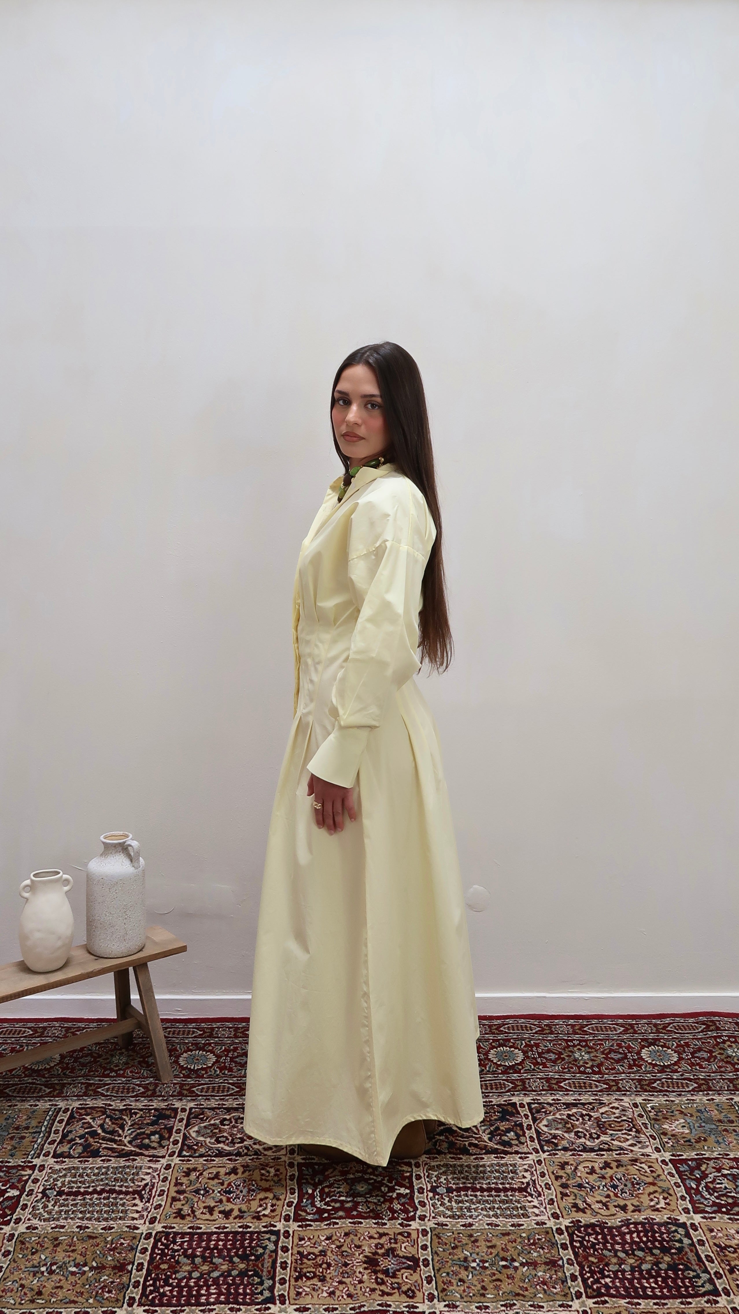 Shirt dress buttermilk yellow