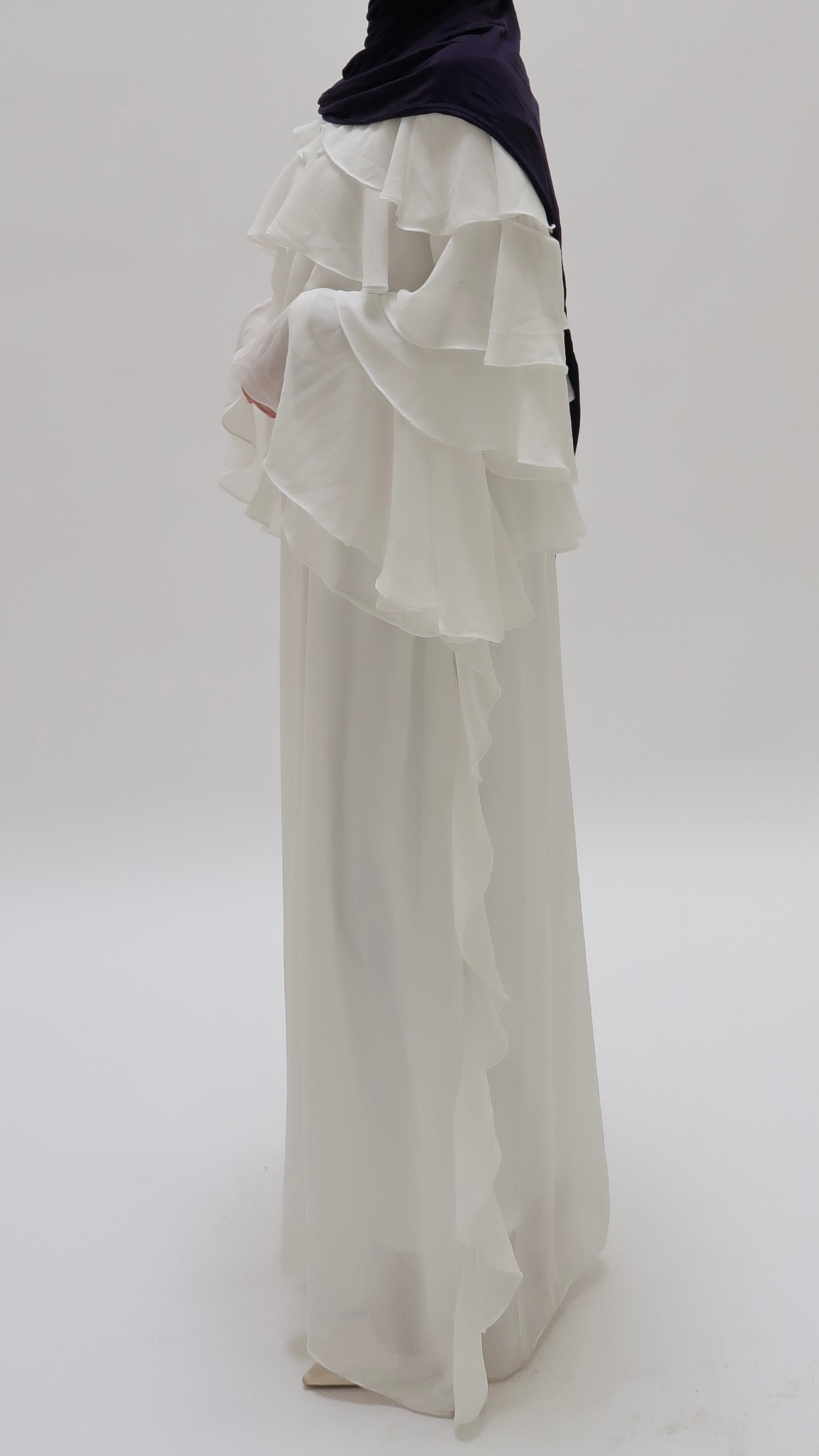 Ruffle Dress White