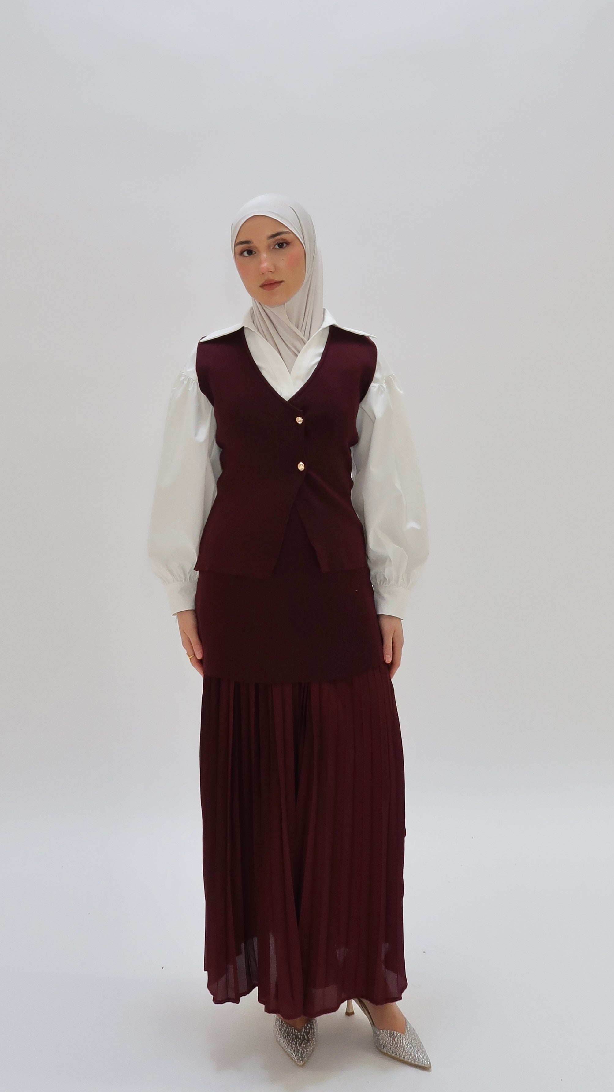 pleated two-piece
