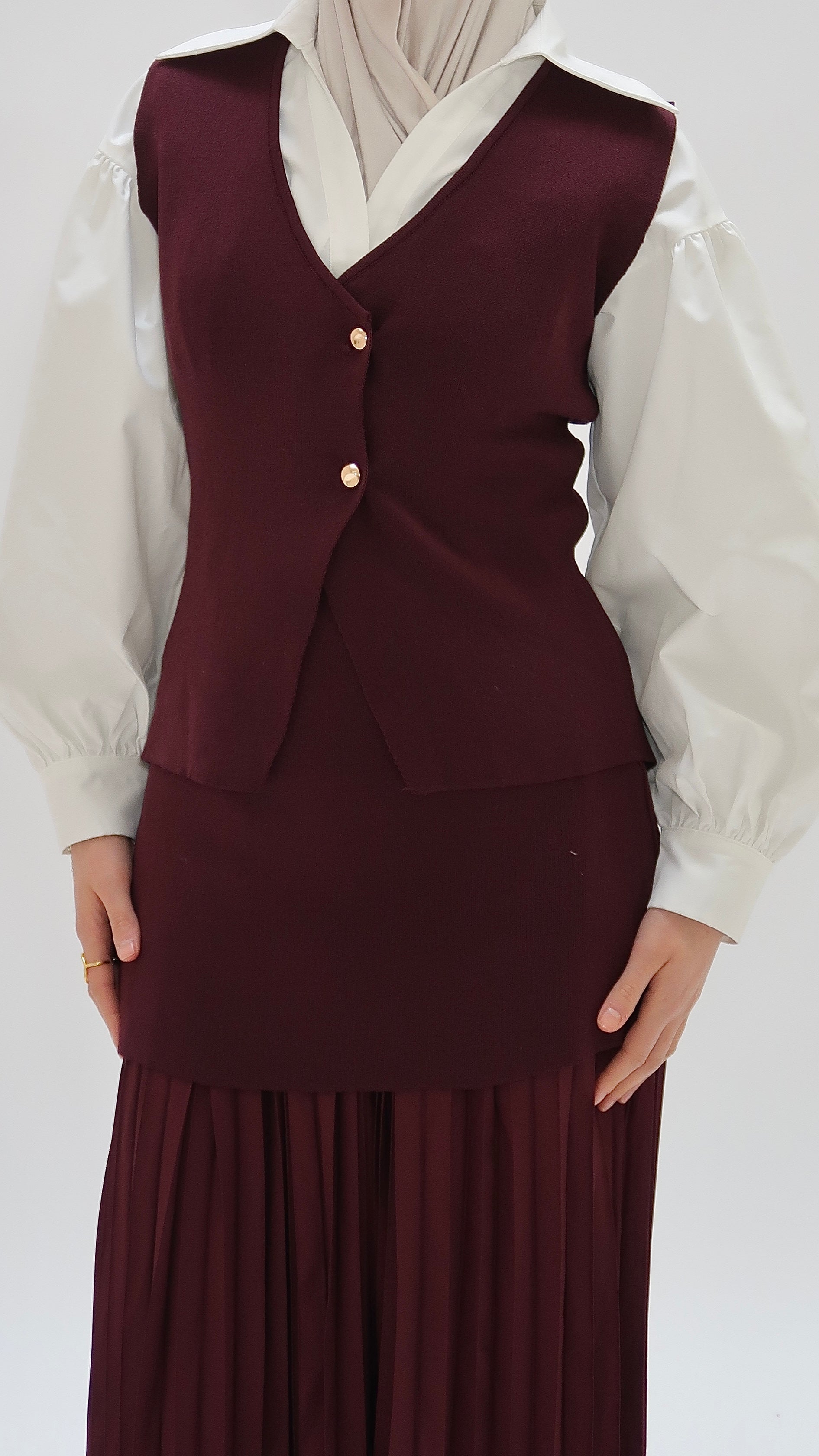 pleated two-piece