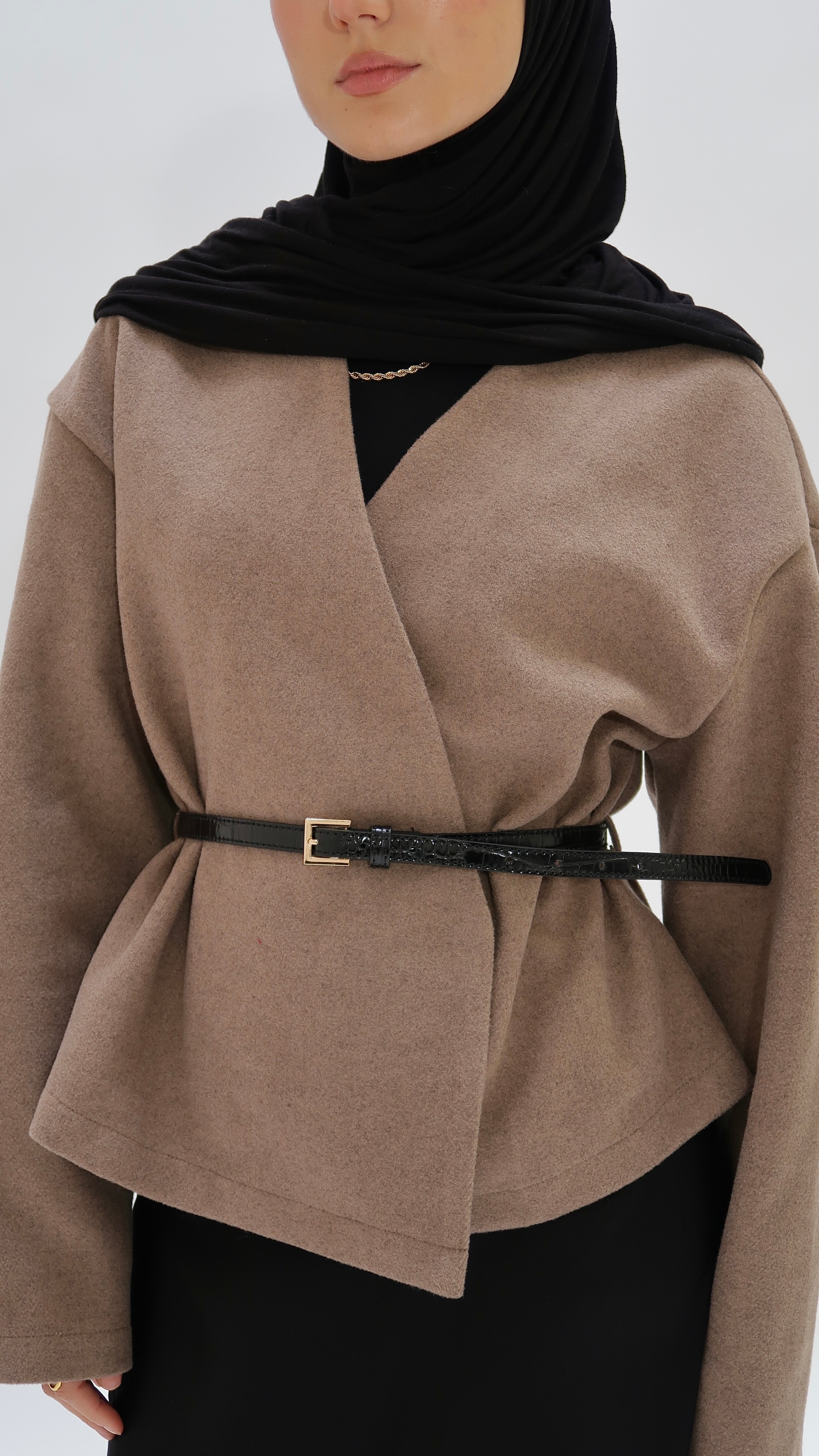 Übergangsjacke mit Gürtel