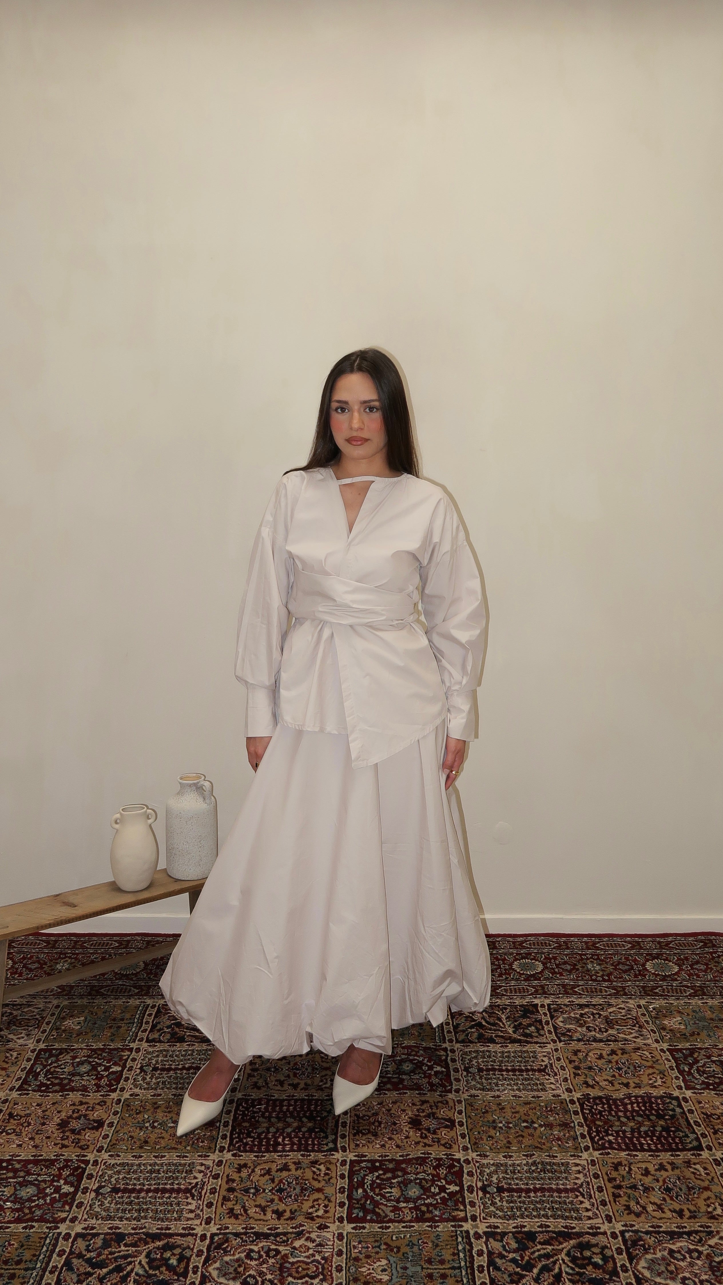 Two-piece balloon skirt Oat