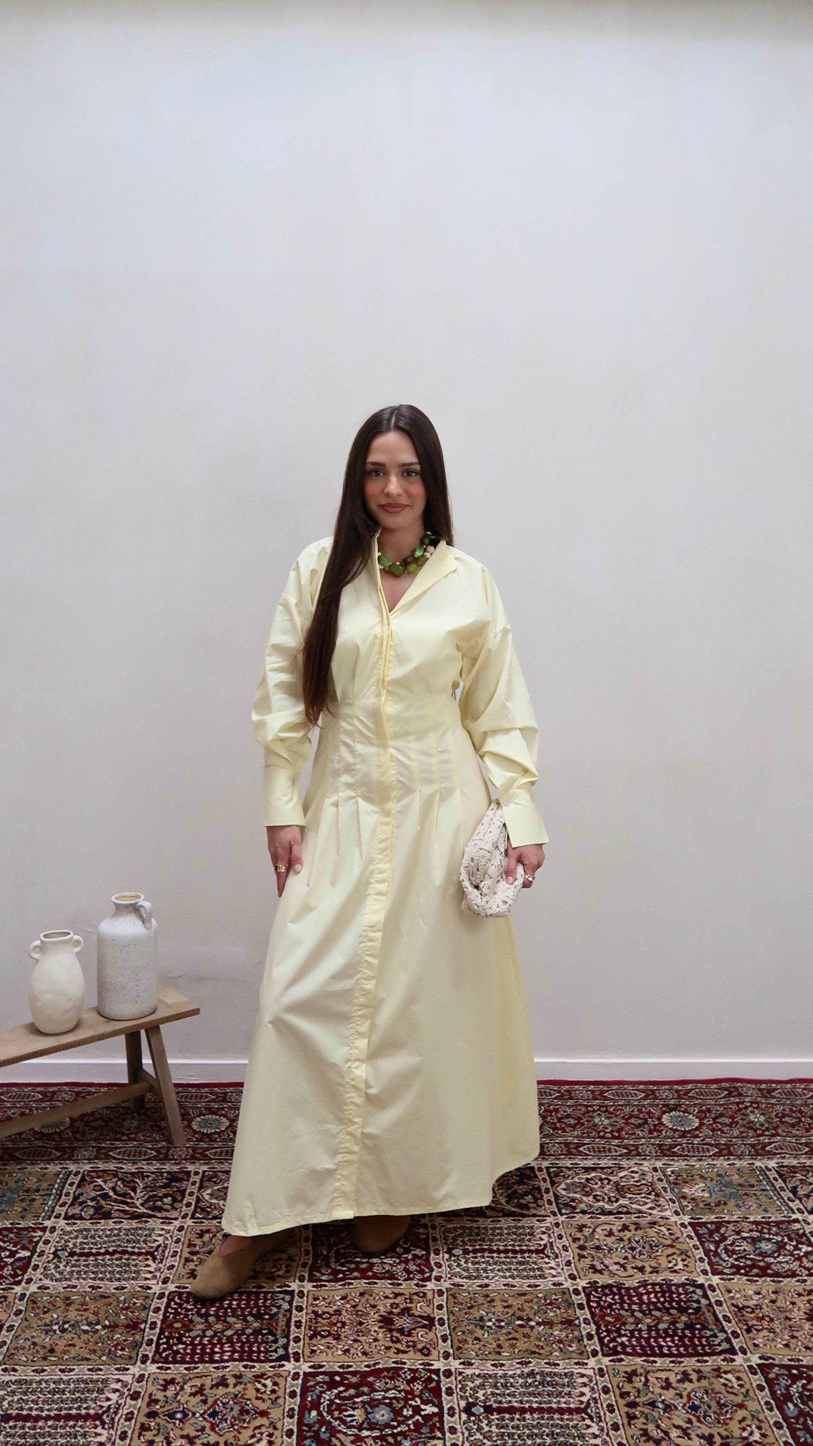 Shirt dress buttermilk yellow