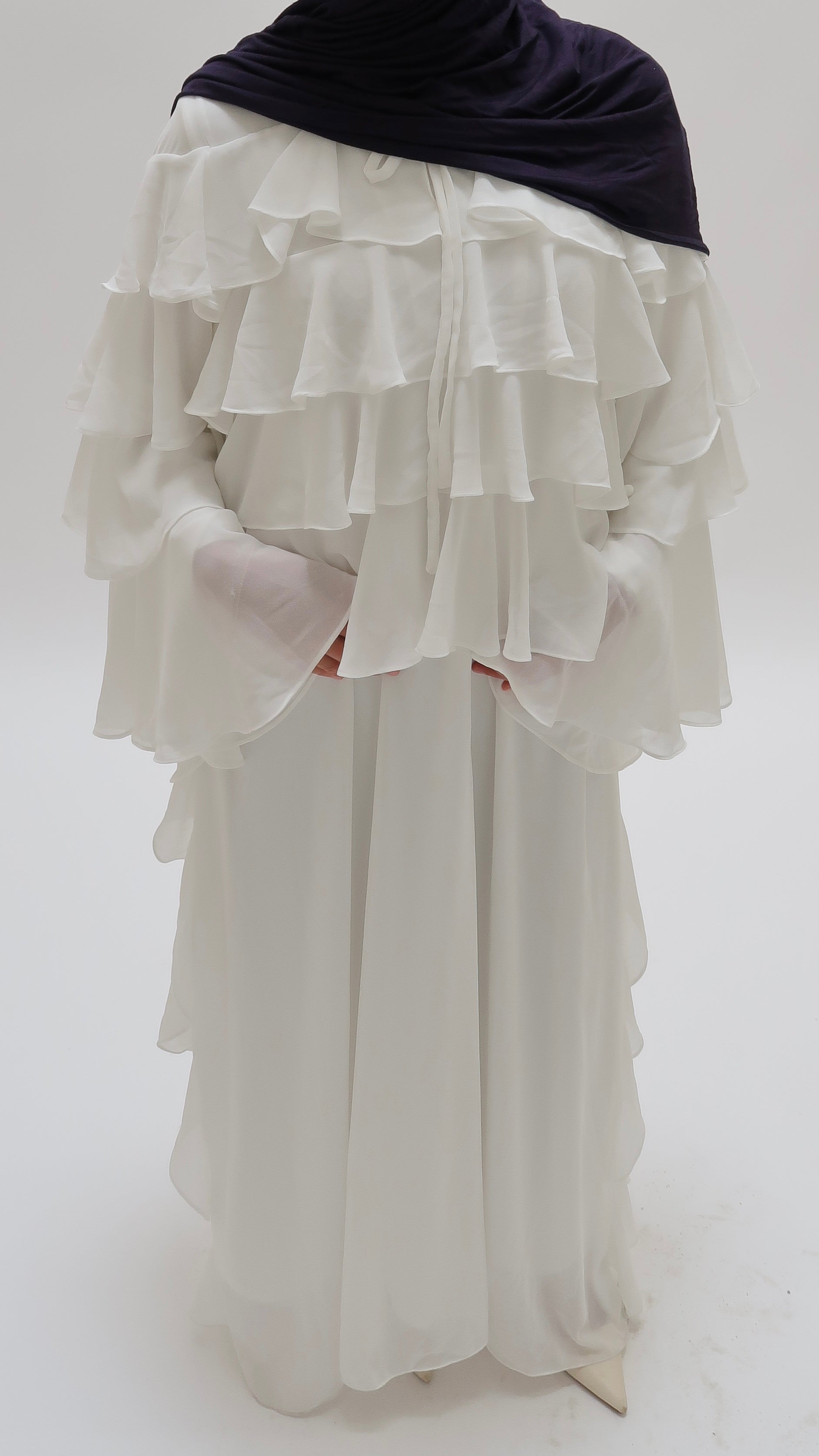 Ruffle Dress White
