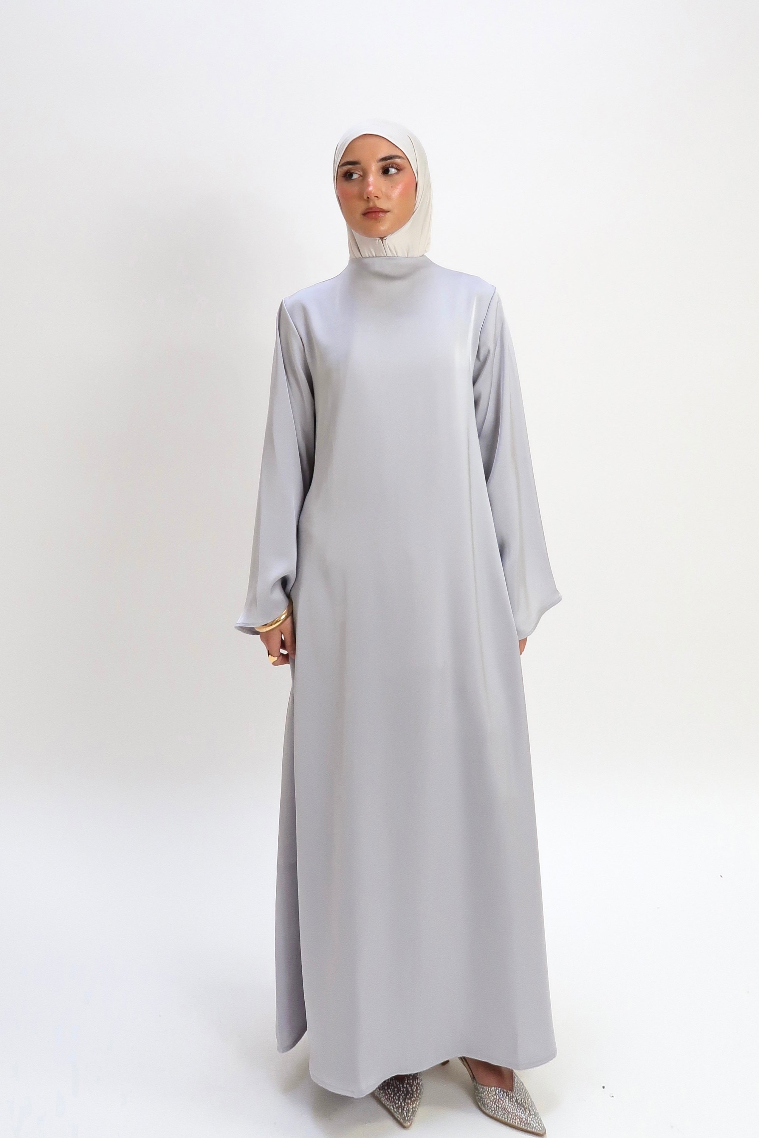Silk A-line dress Silver