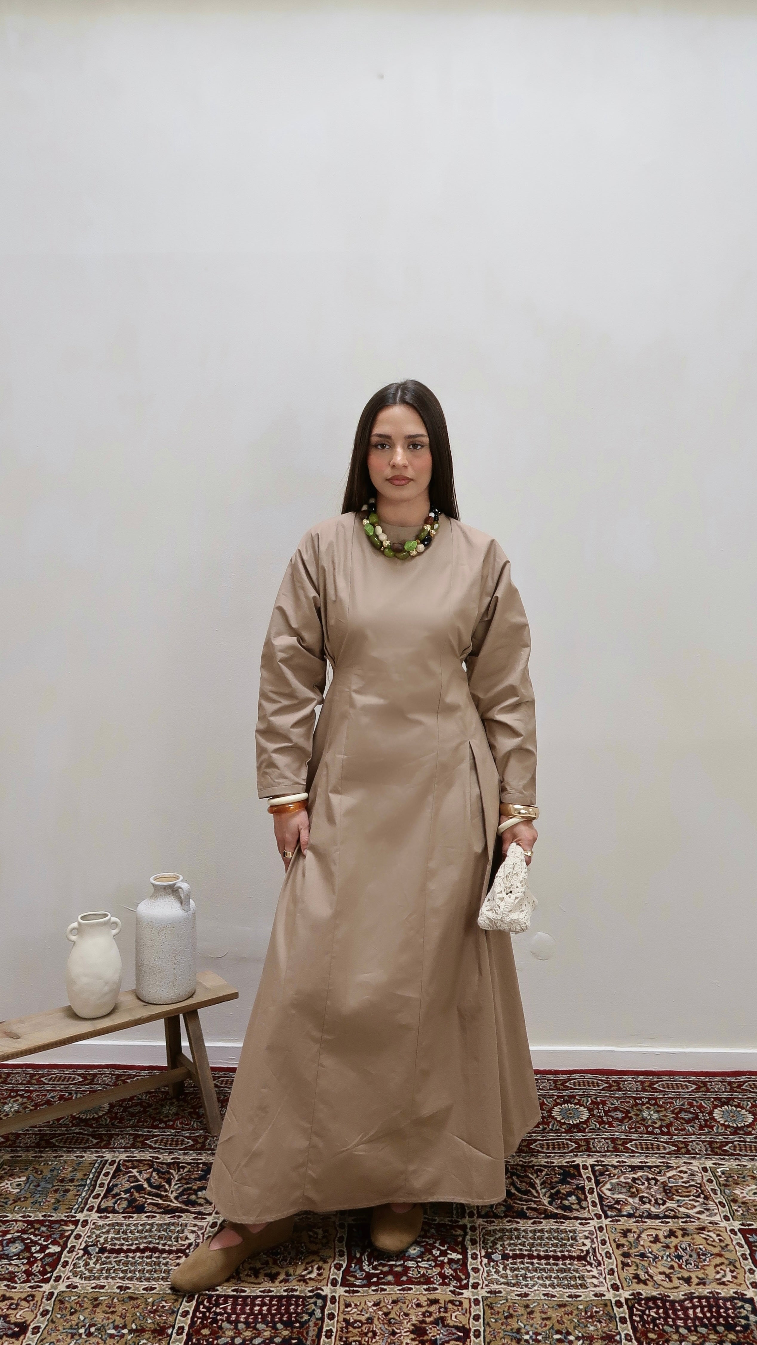 Balloon-sleeve dress