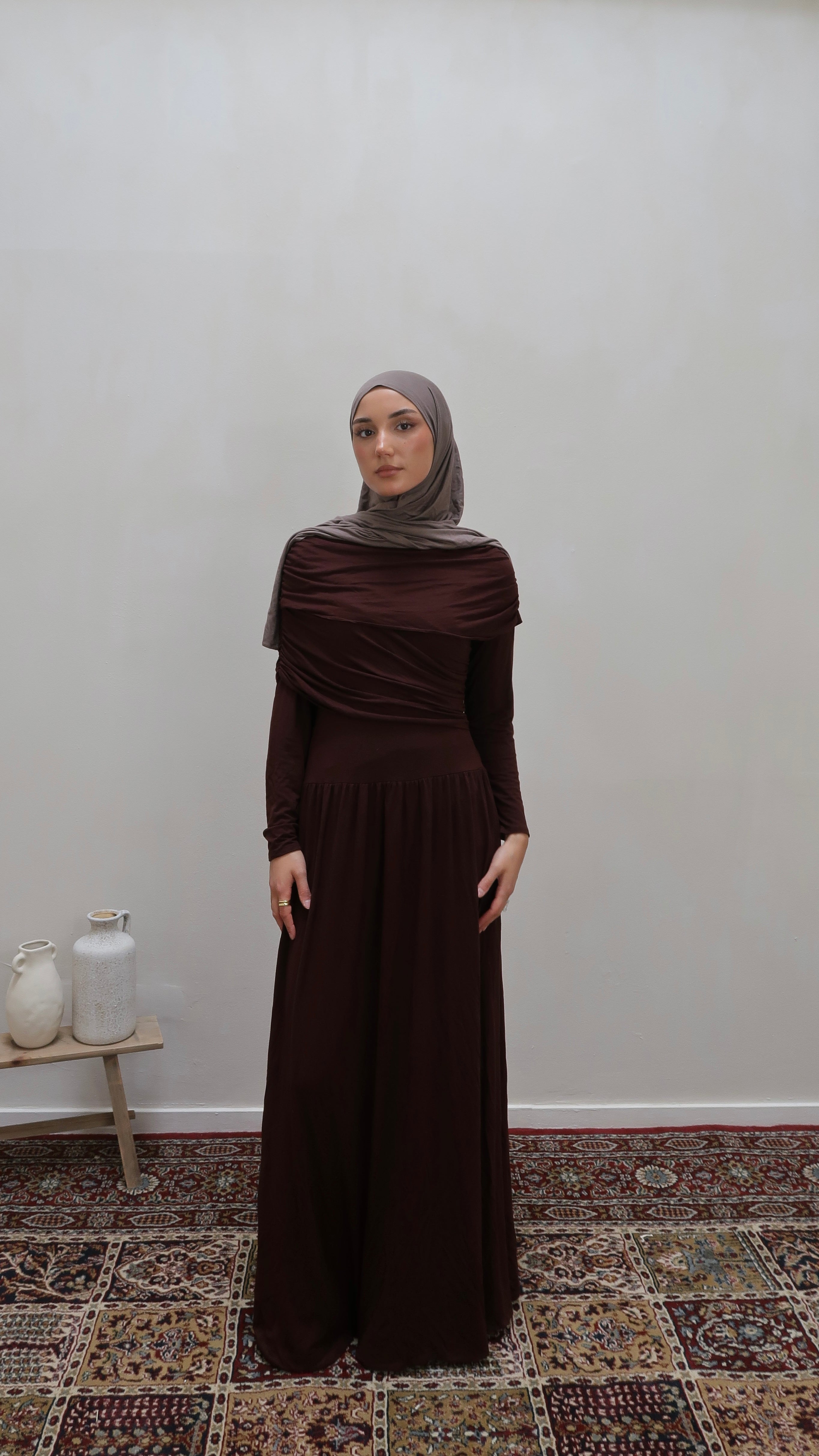 Draped dress viscose