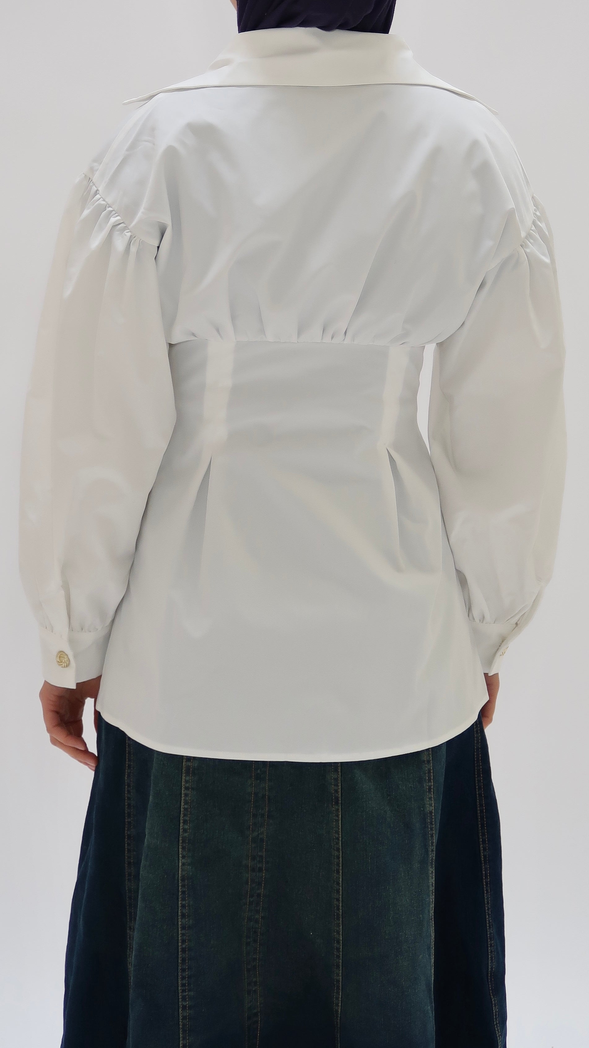 Shirt with gold buttons