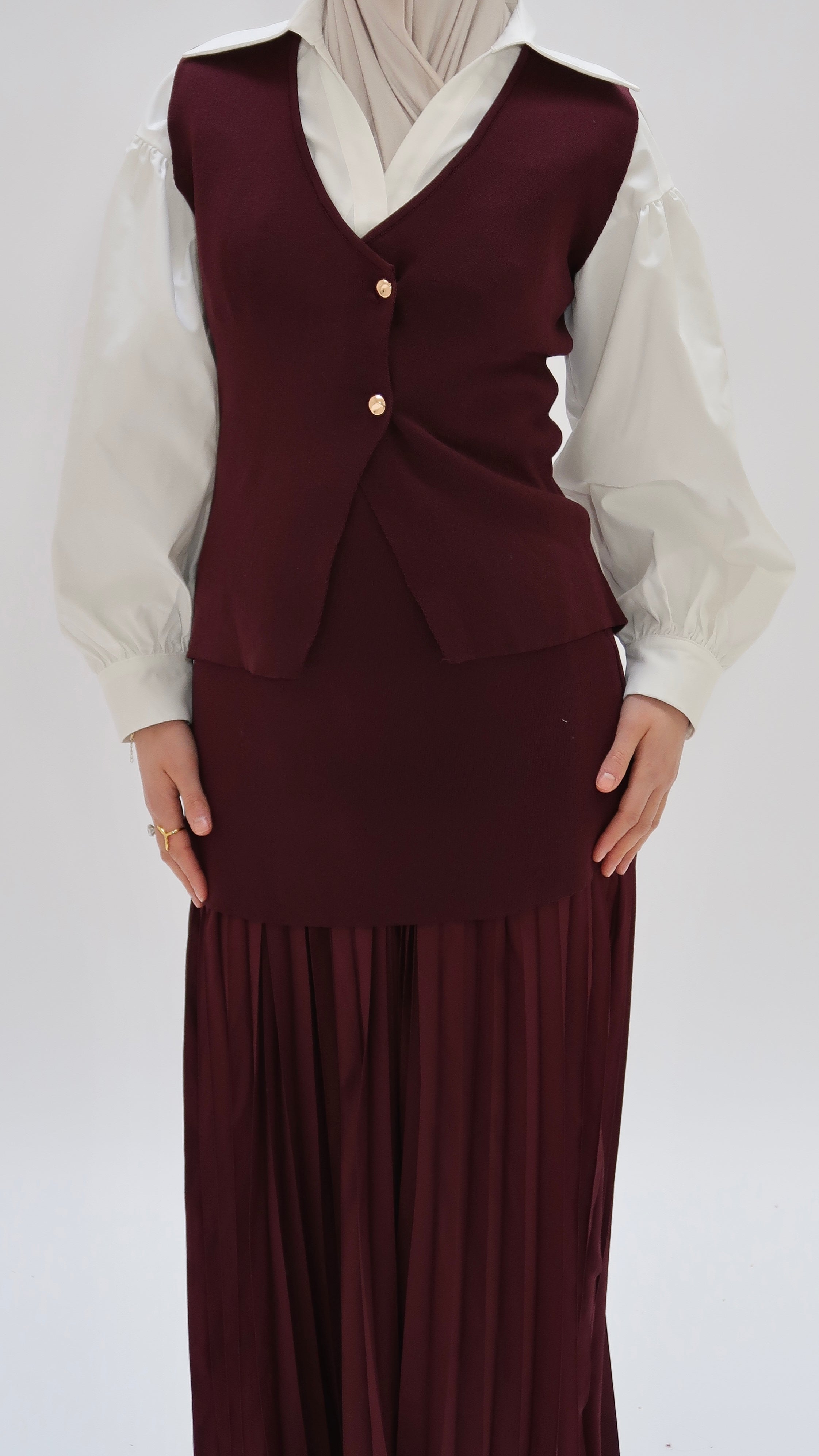 pleated two-piece