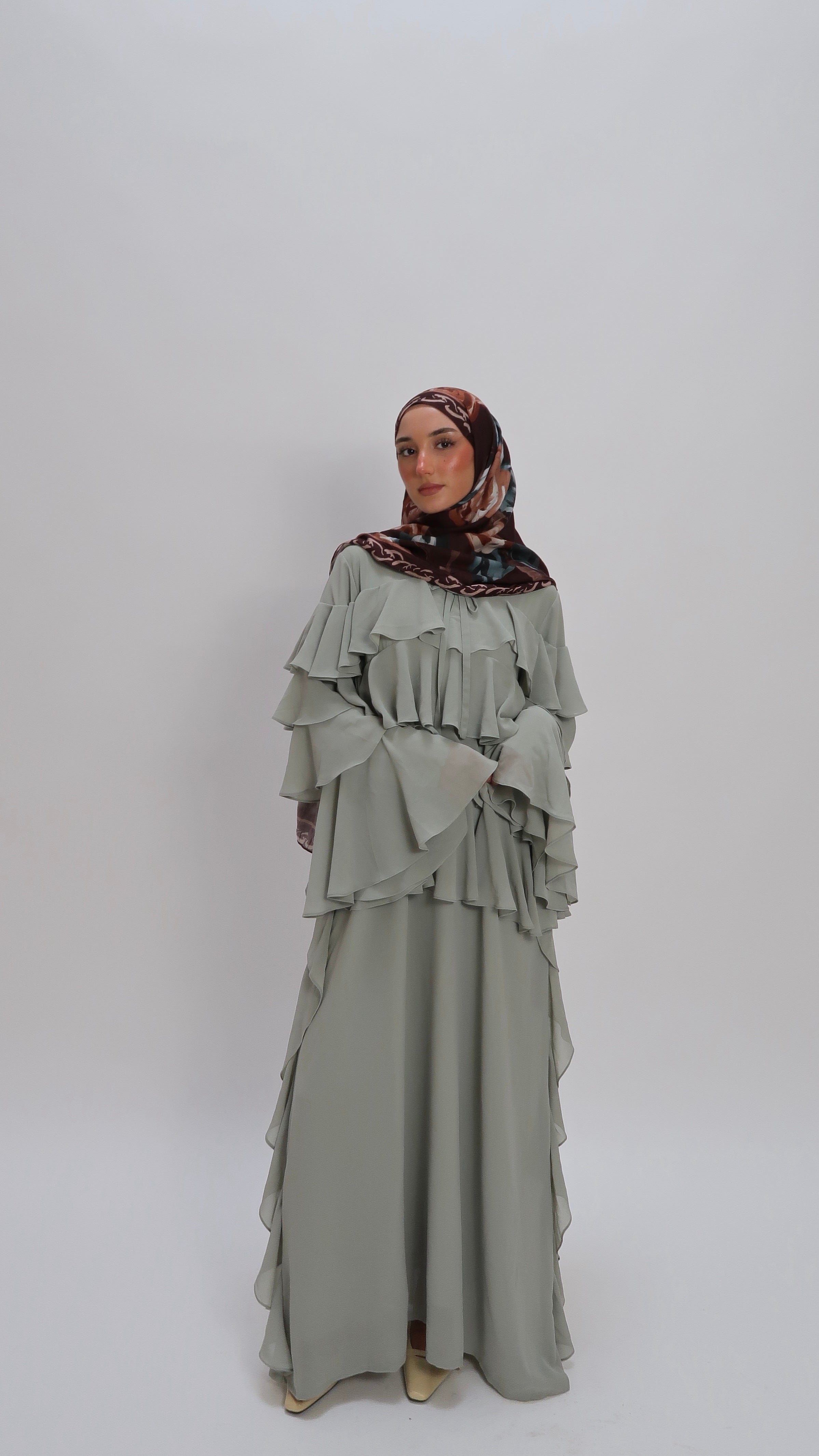 Ruffle Dress Green