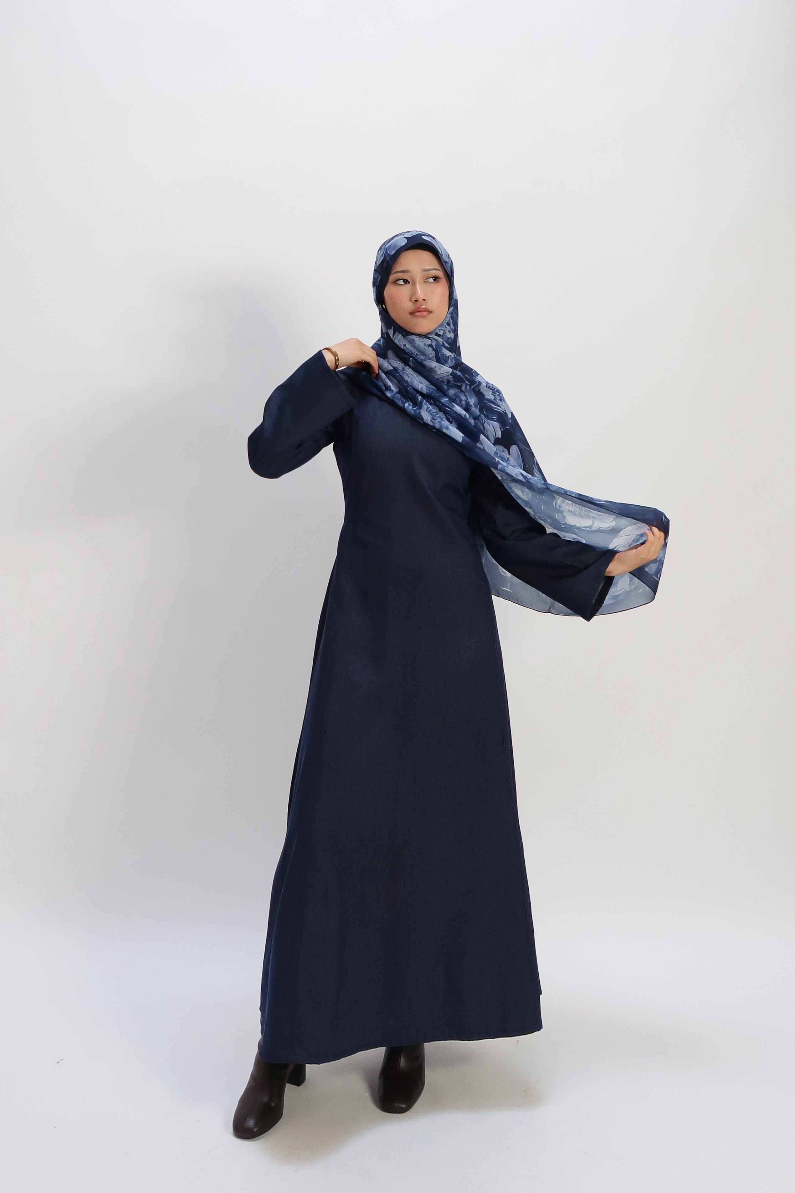 Denimkleid mit Schnürkorsage