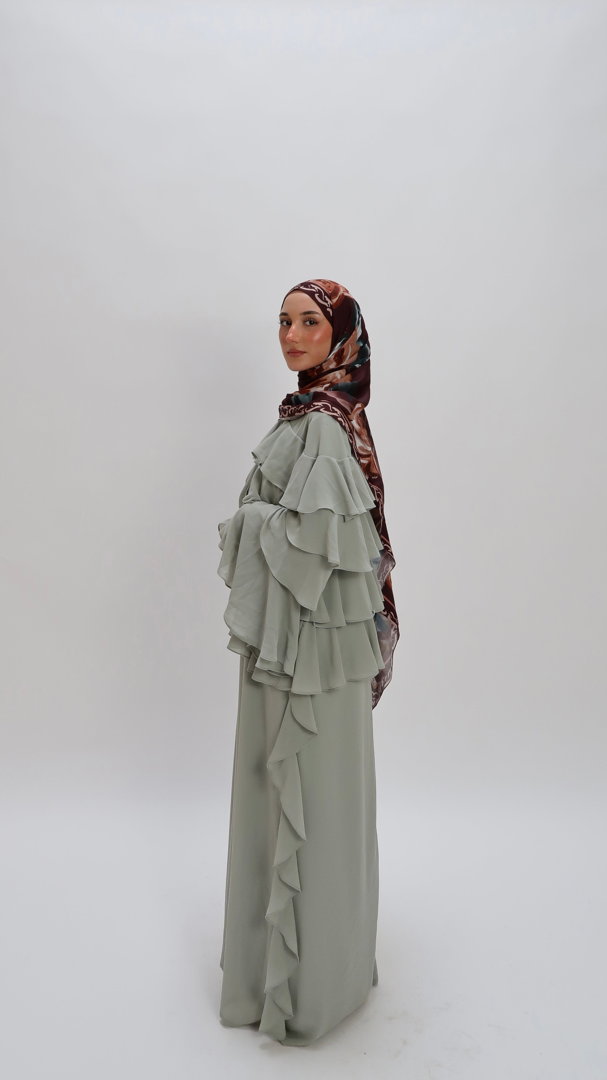 Ruffle Dress Green