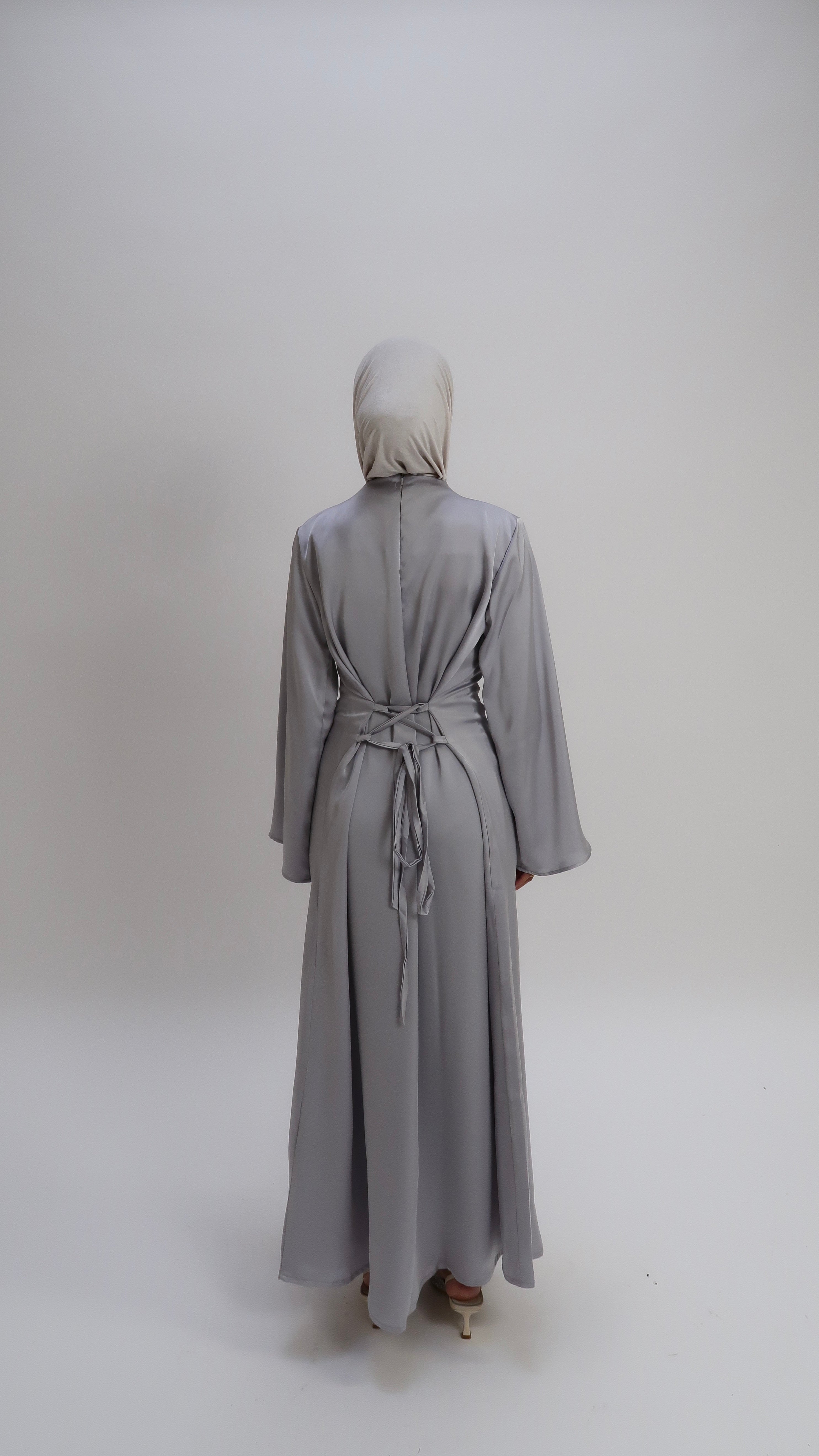 Silkkleid in A-Linie Silver