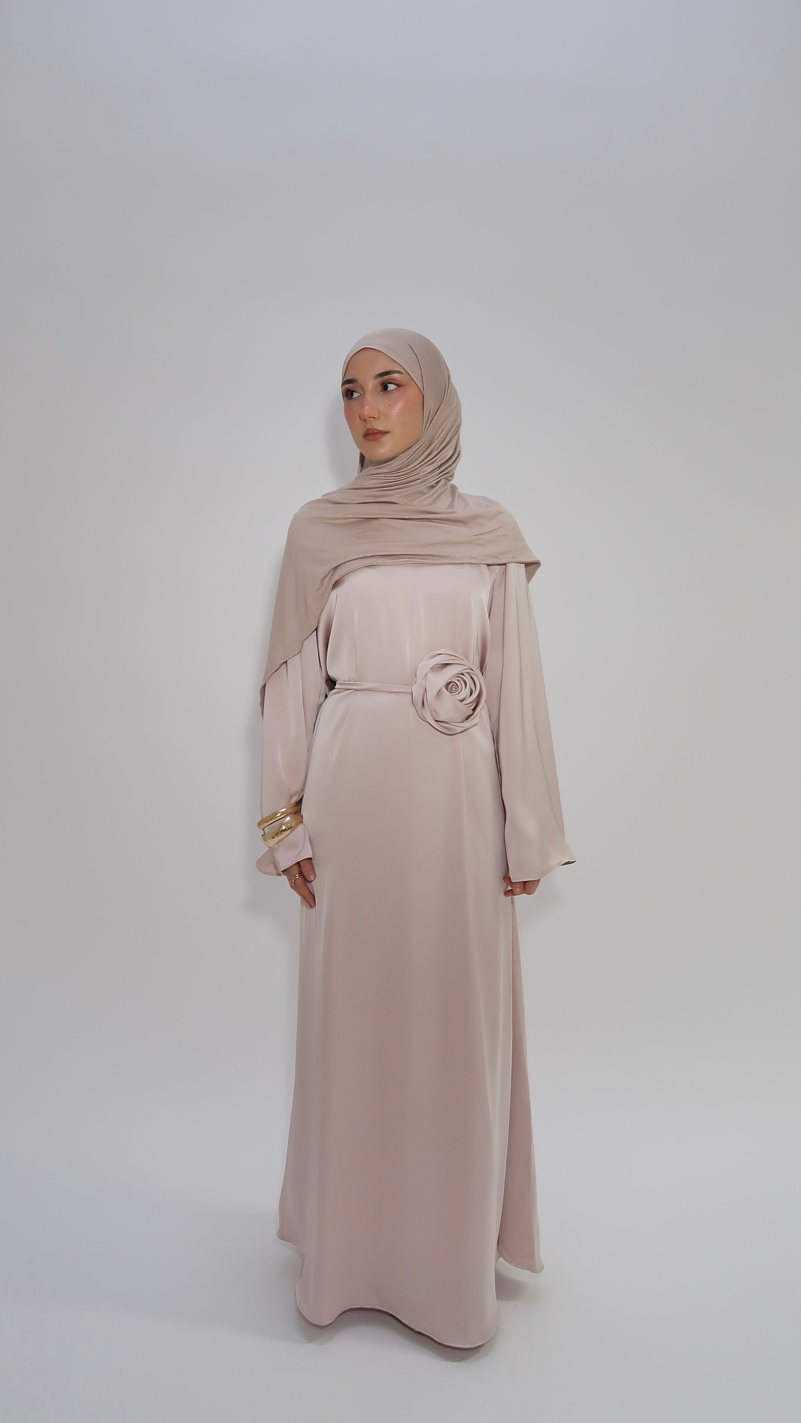 Satinkleid Rose