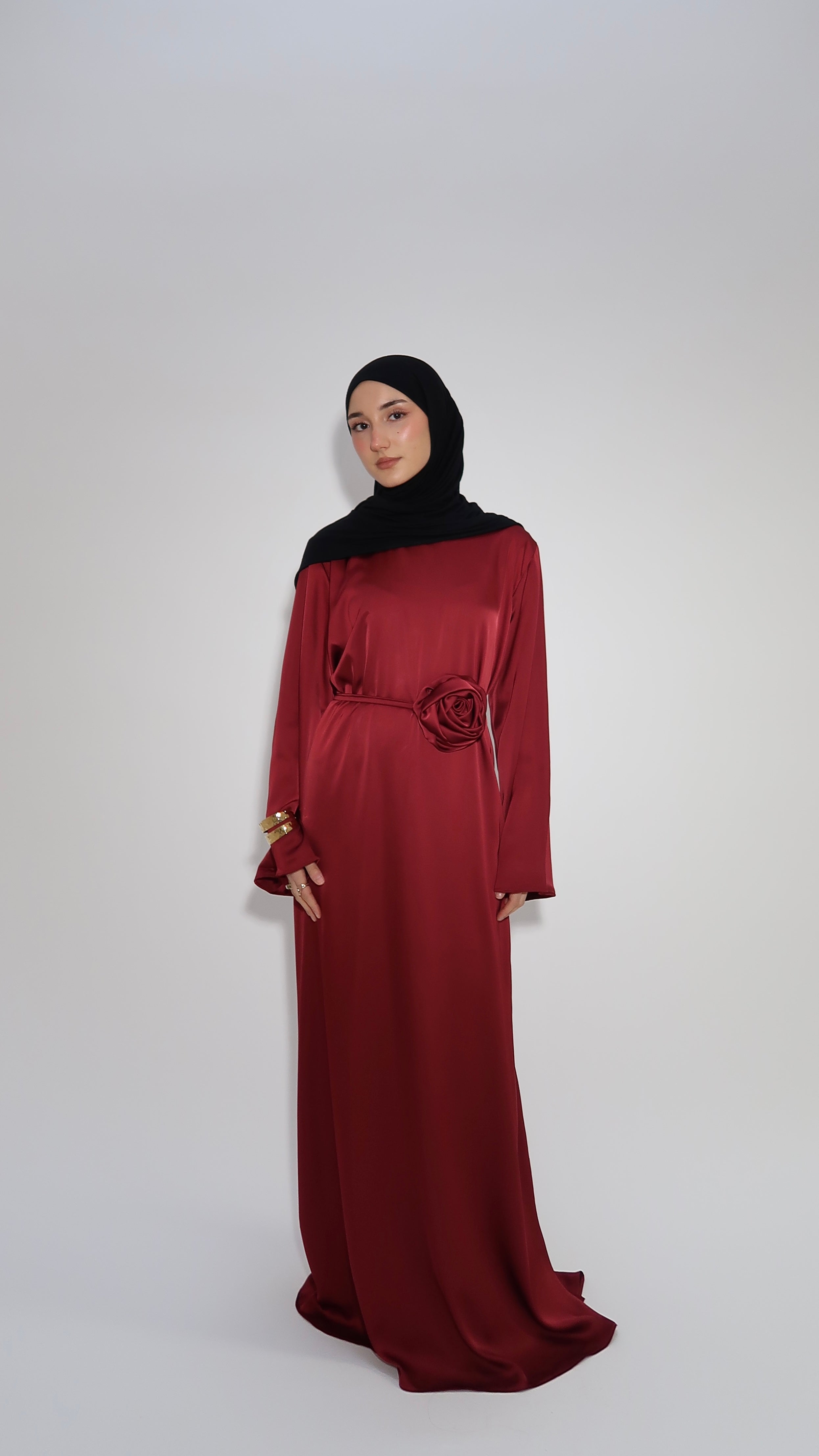 Satinkleid Rose