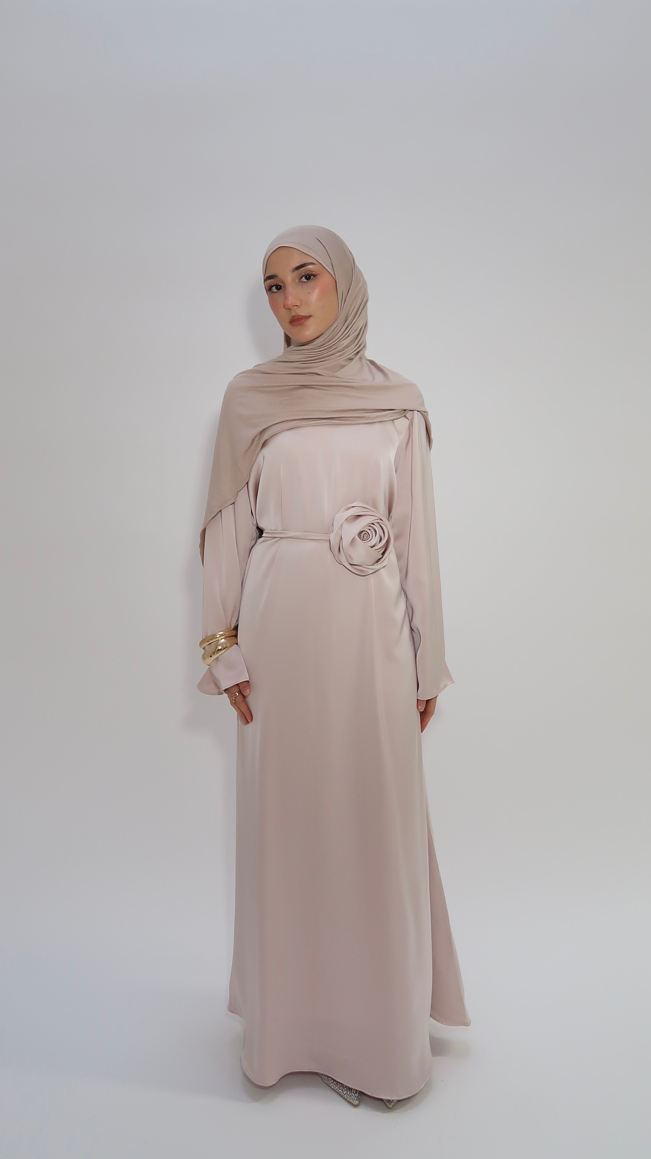 Satinkleid Rose