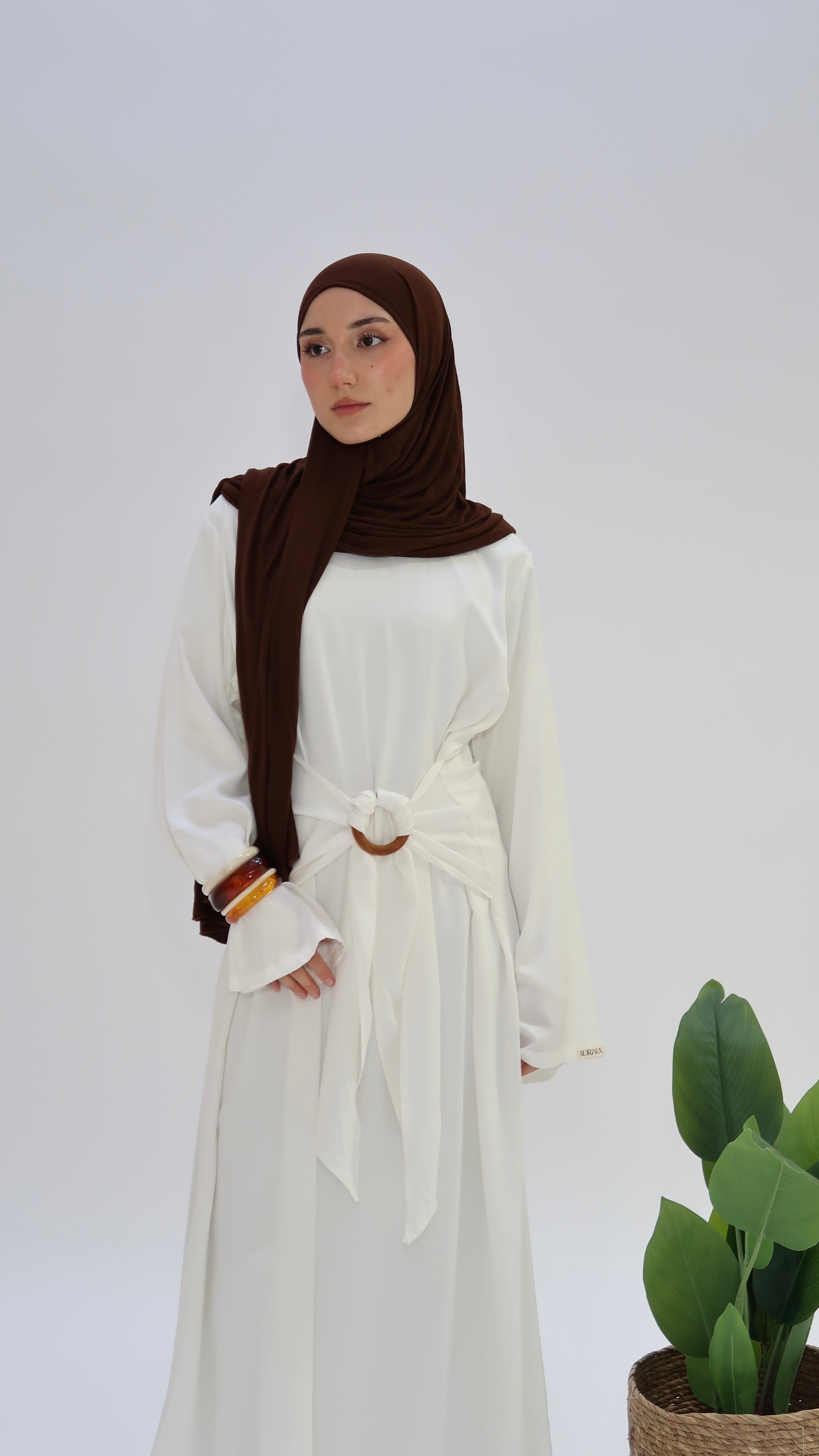 Viscosekleid mit Holzring