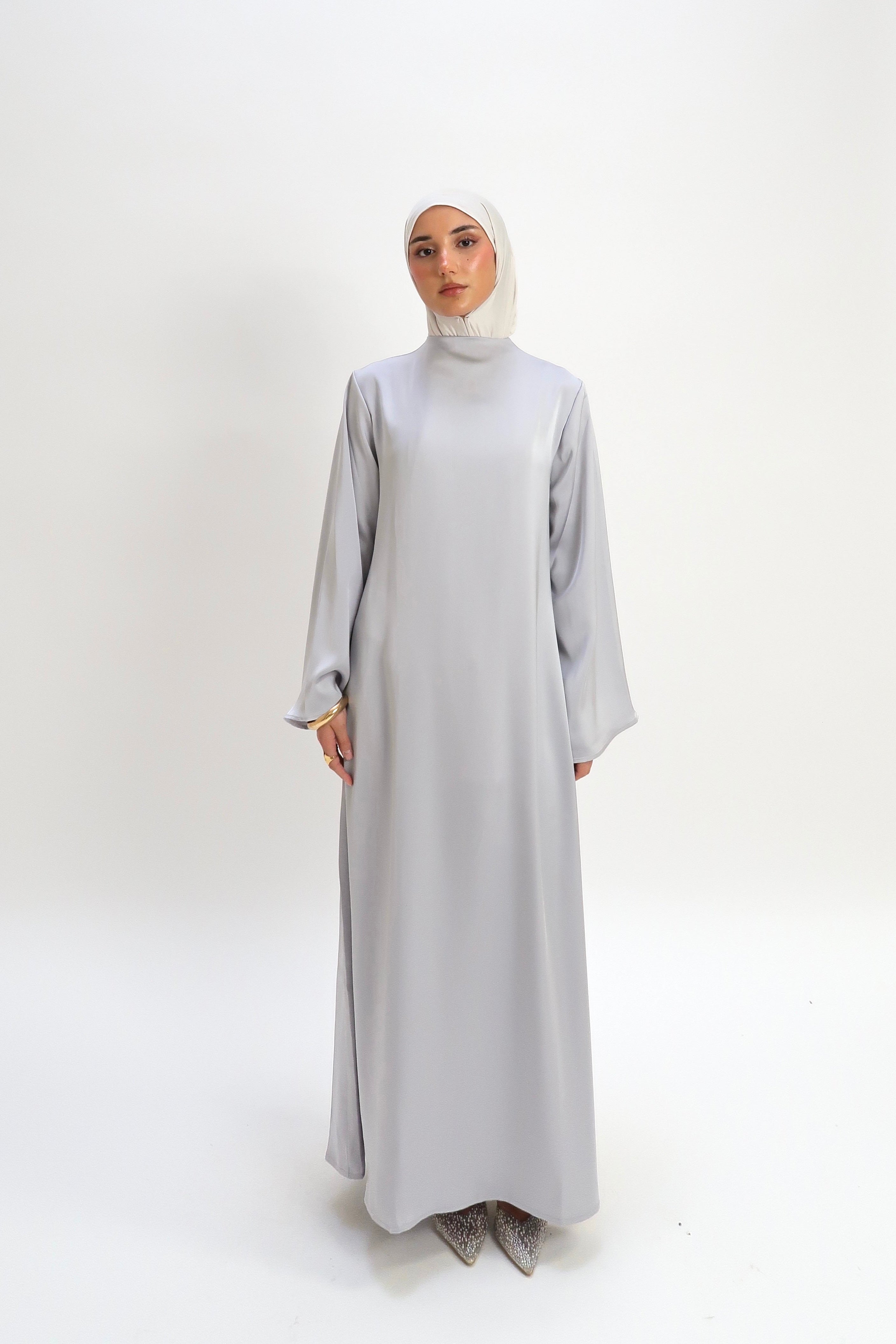 Silk A-line dress Silver