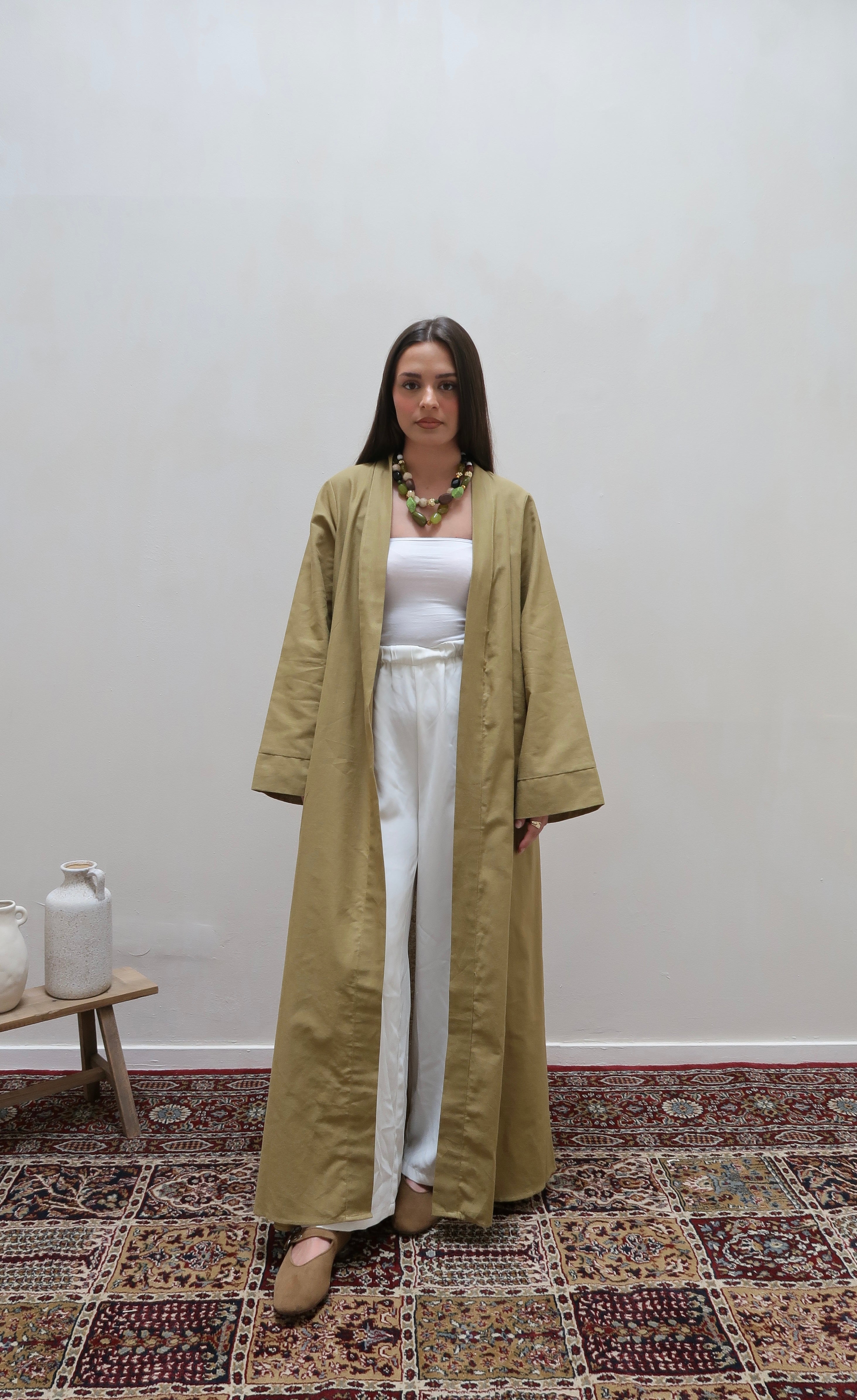 Kimono mit Gürtel Olive