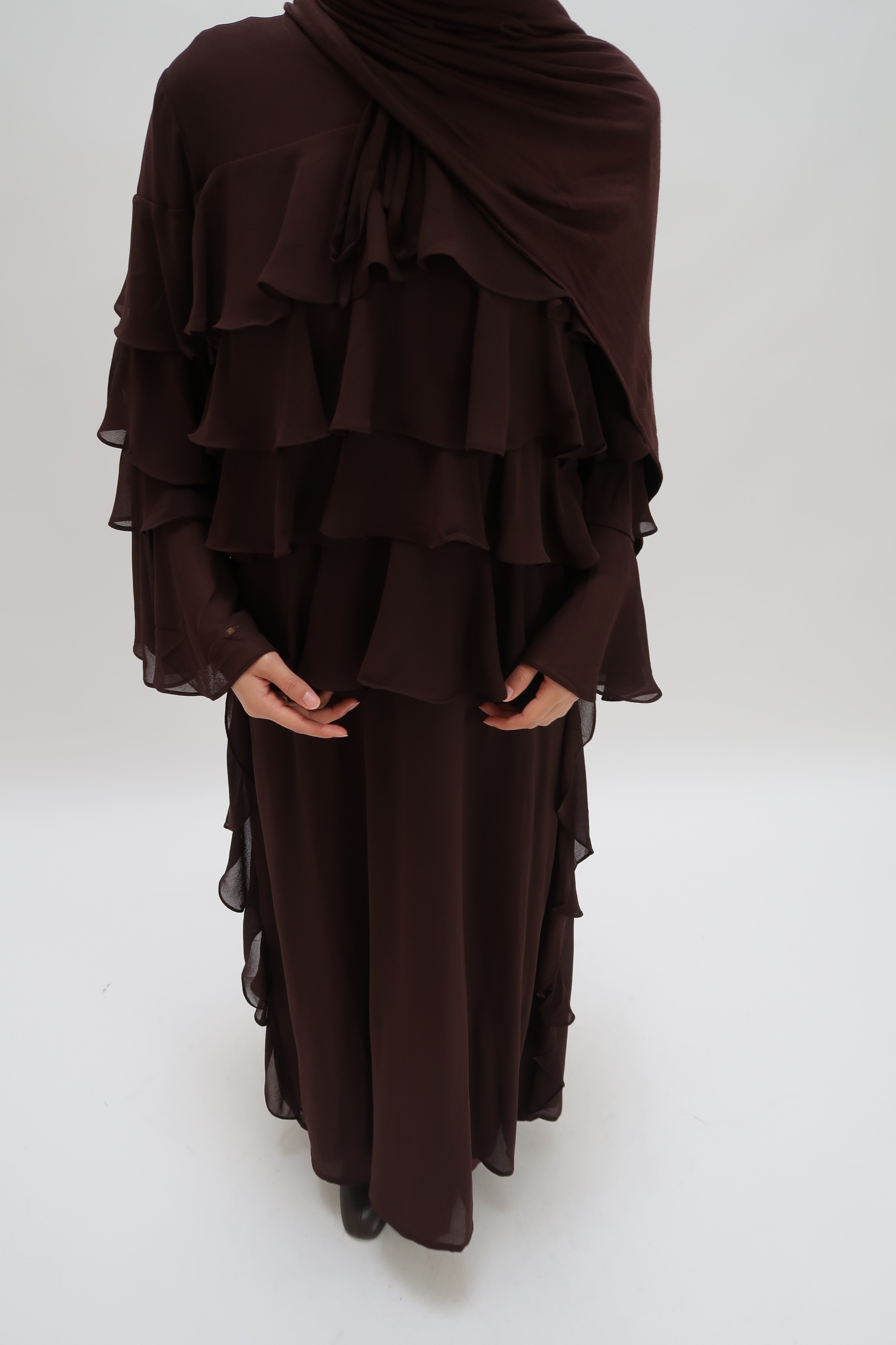 Ruffle Dress Brown