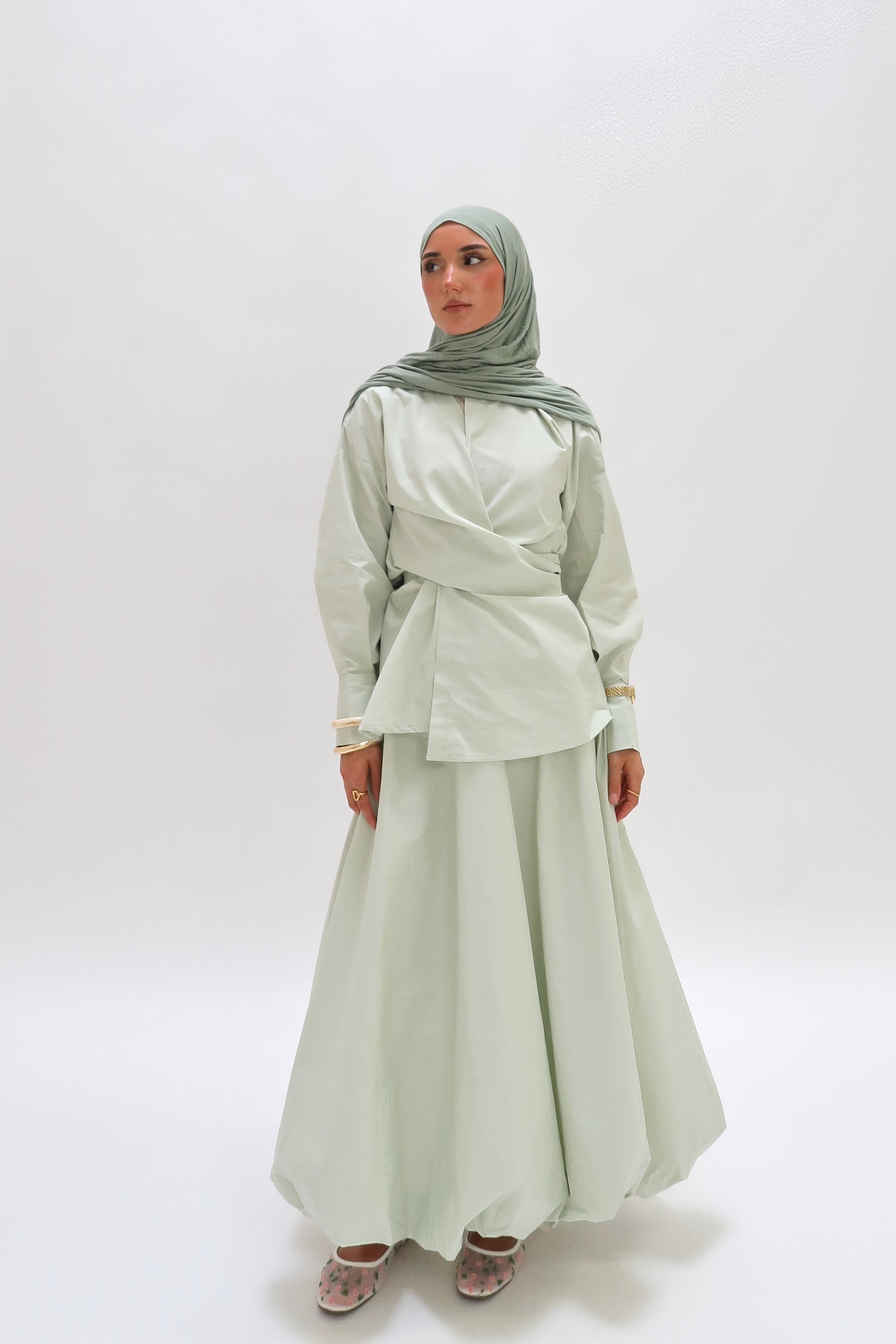 Zweiteiler Ballonrock Eucalyptus