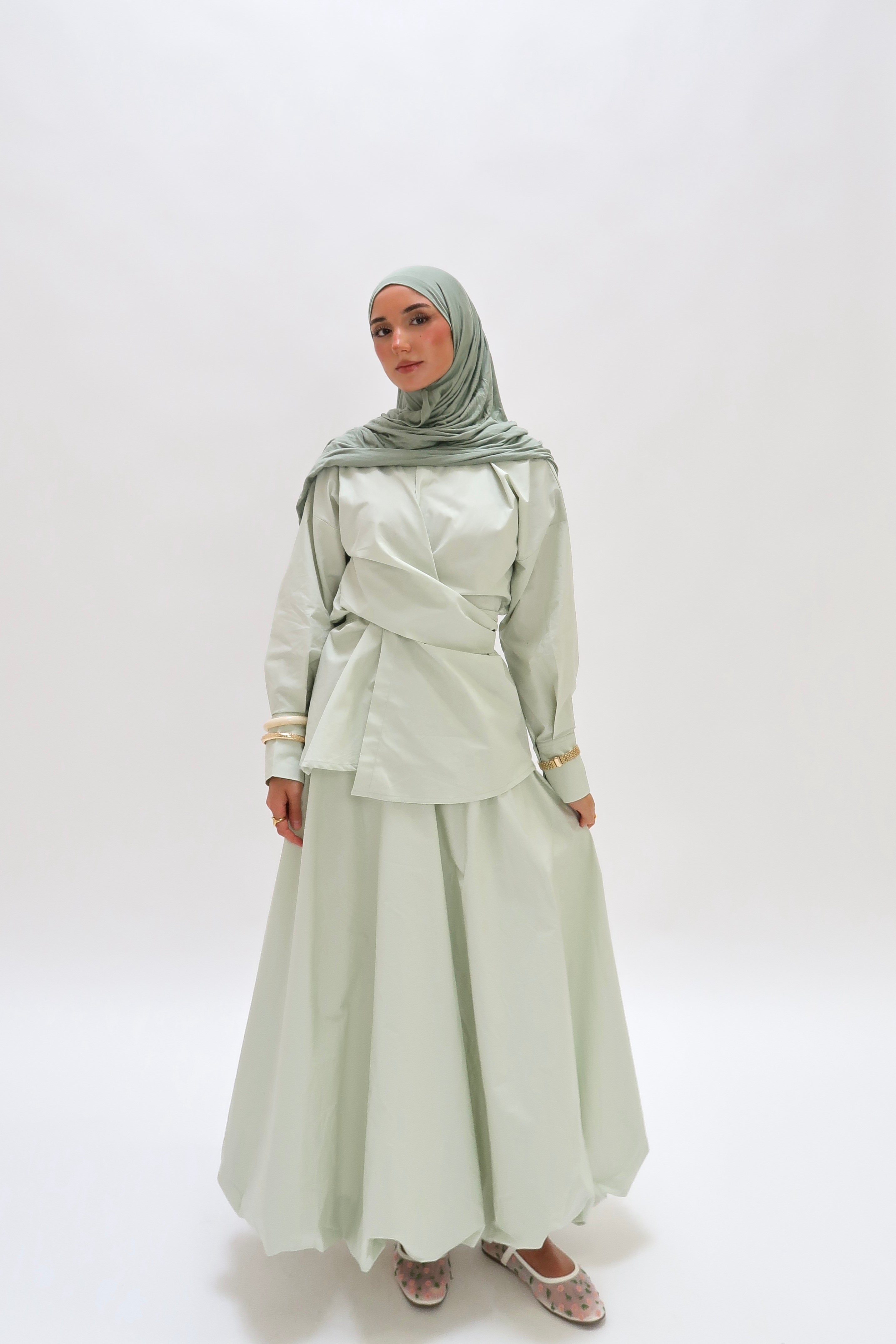 Zweiteiler Ballonrock Eucalyptus