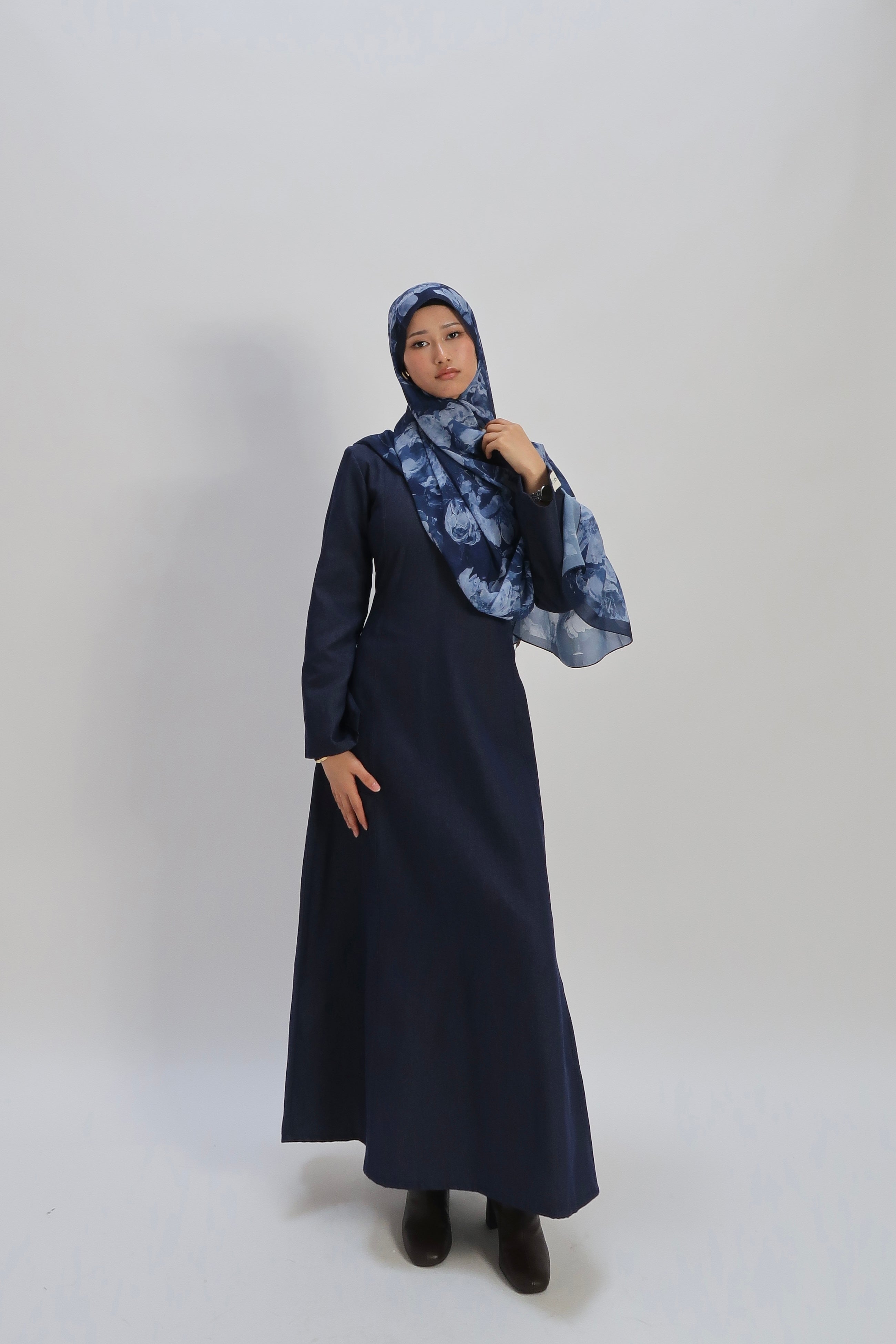 Denimkleid mit Schnürkorsage