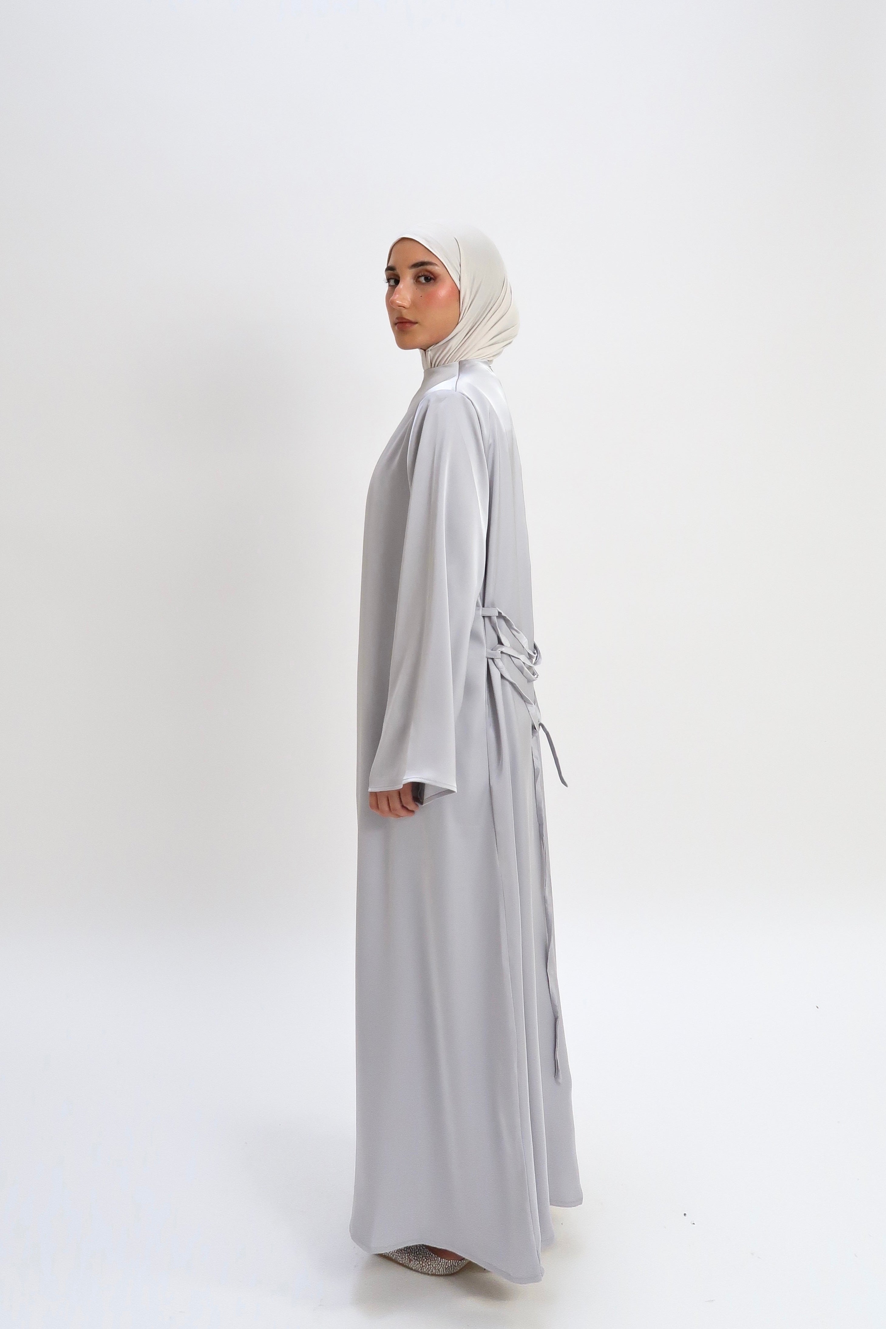 Silk A-line dress Silver