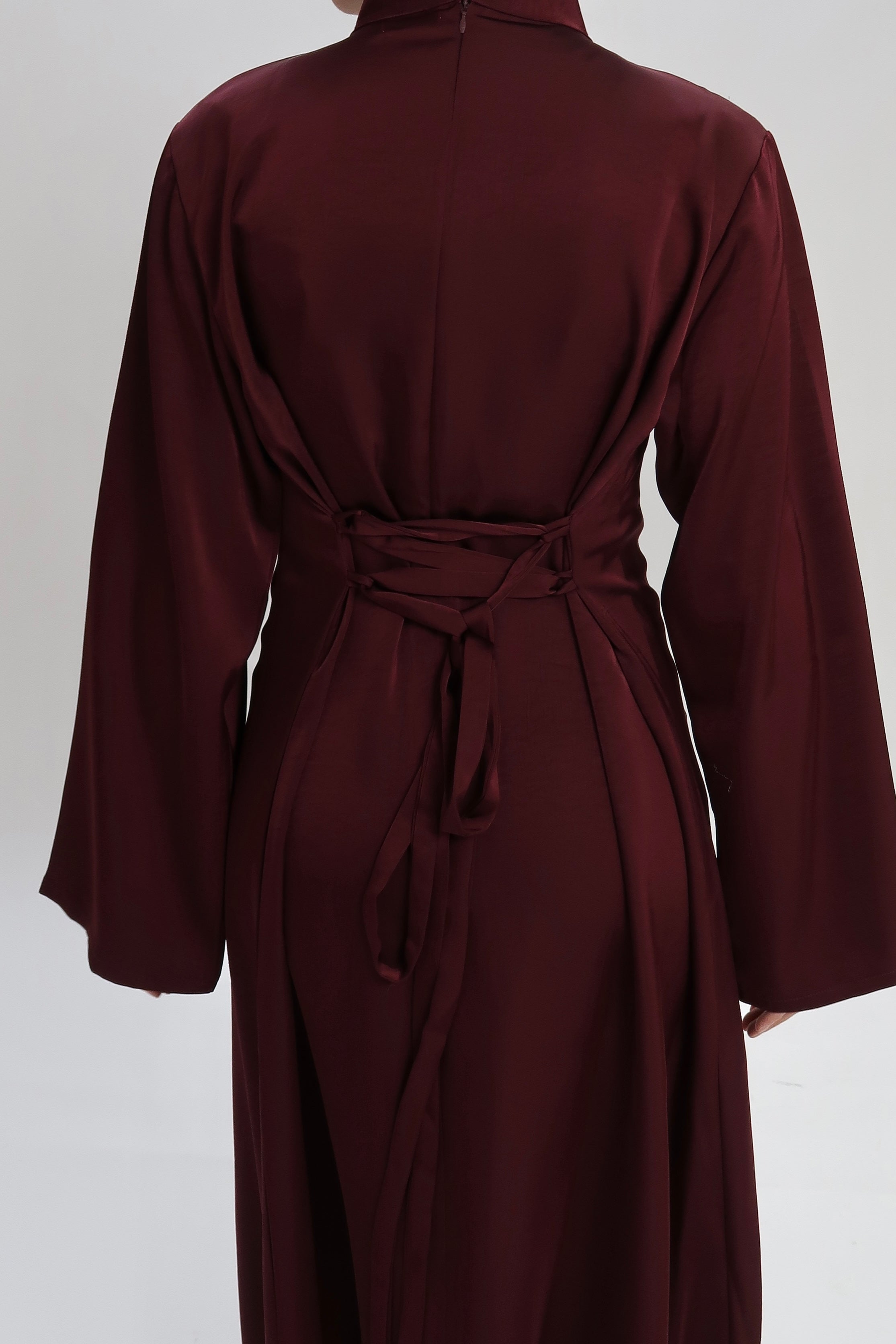 Satinkleid A-linie Burgundy