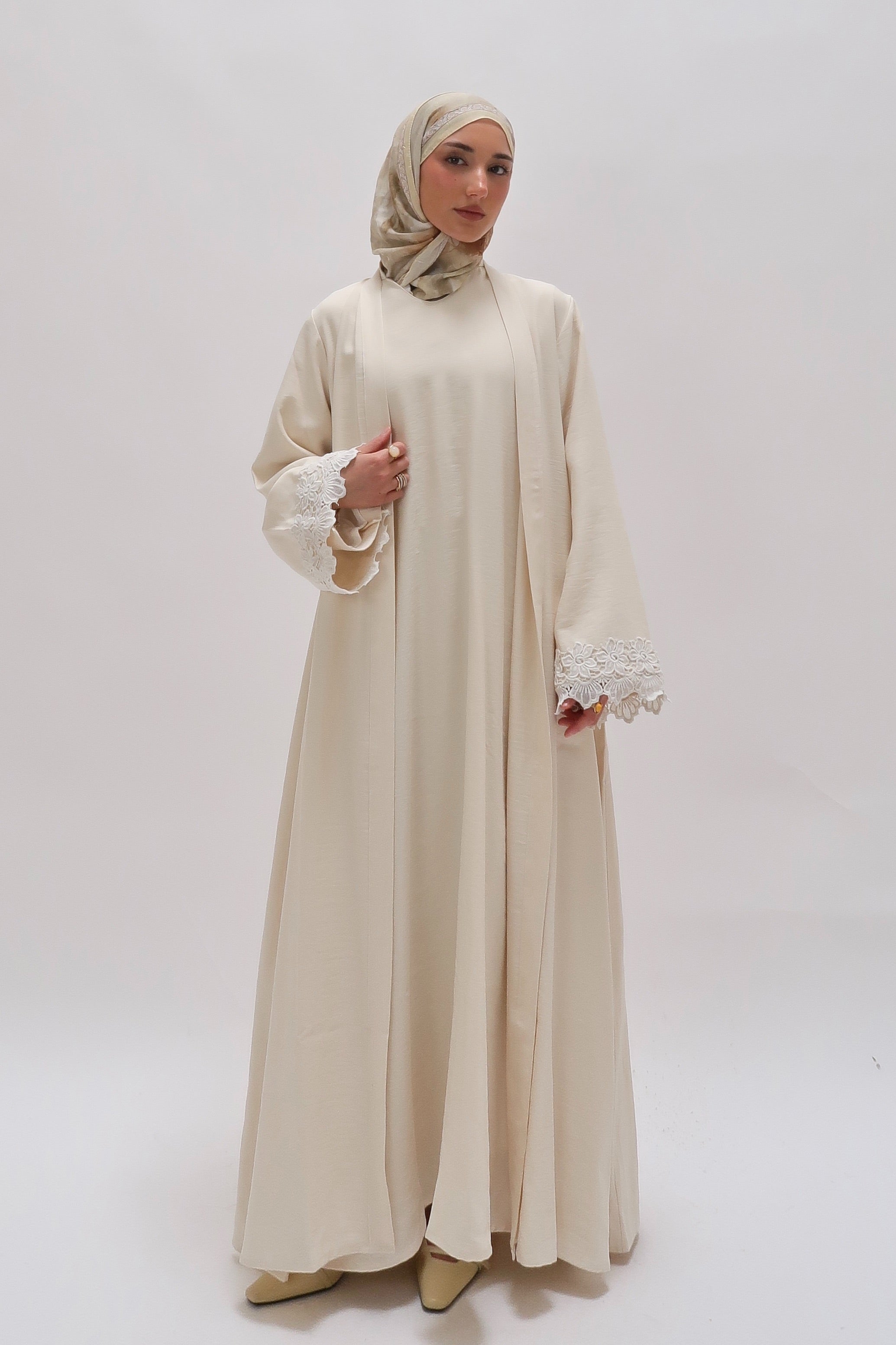 Marokko Abaya mit Spitze