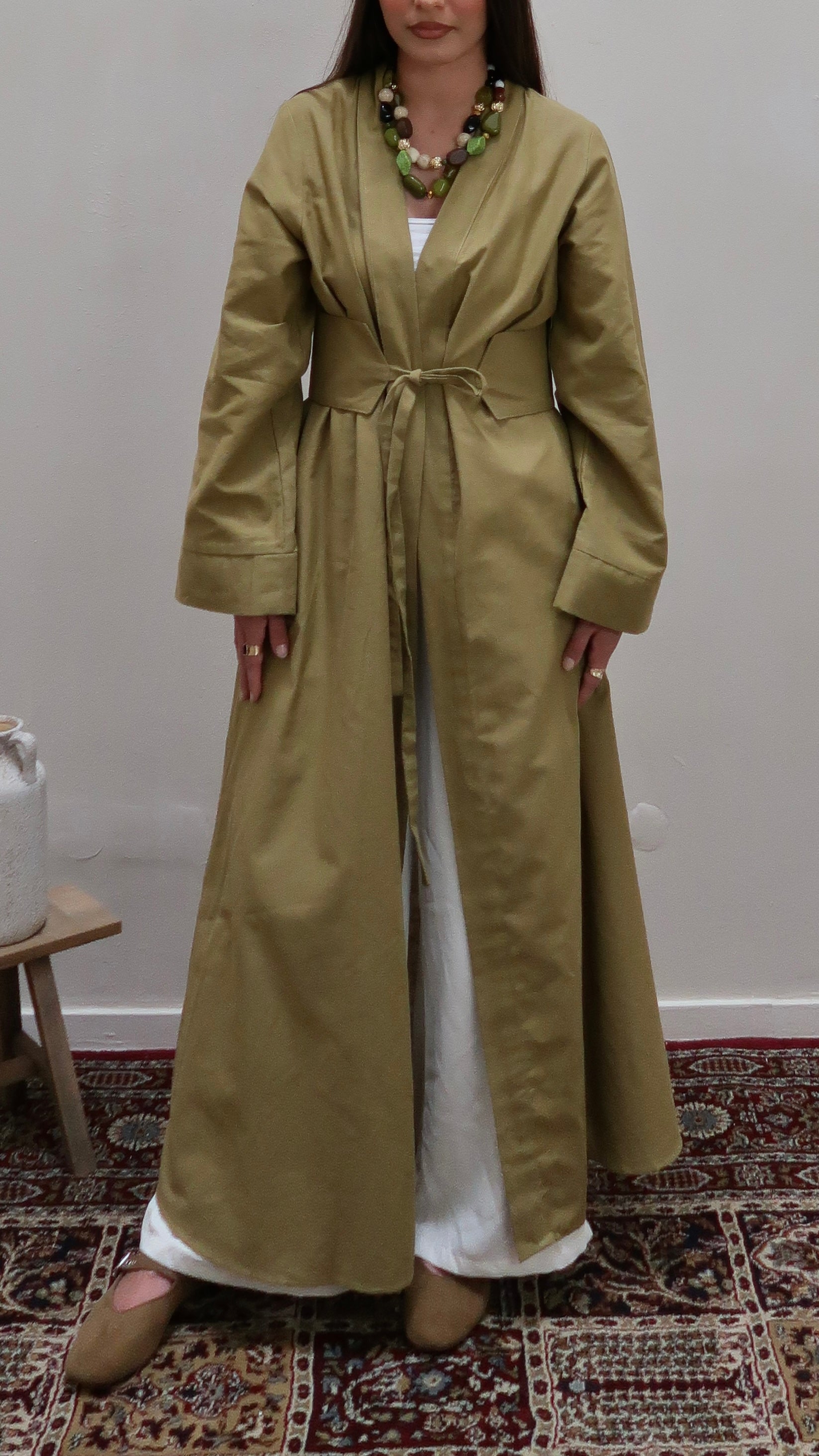 Kimono mit Gürtel Olive