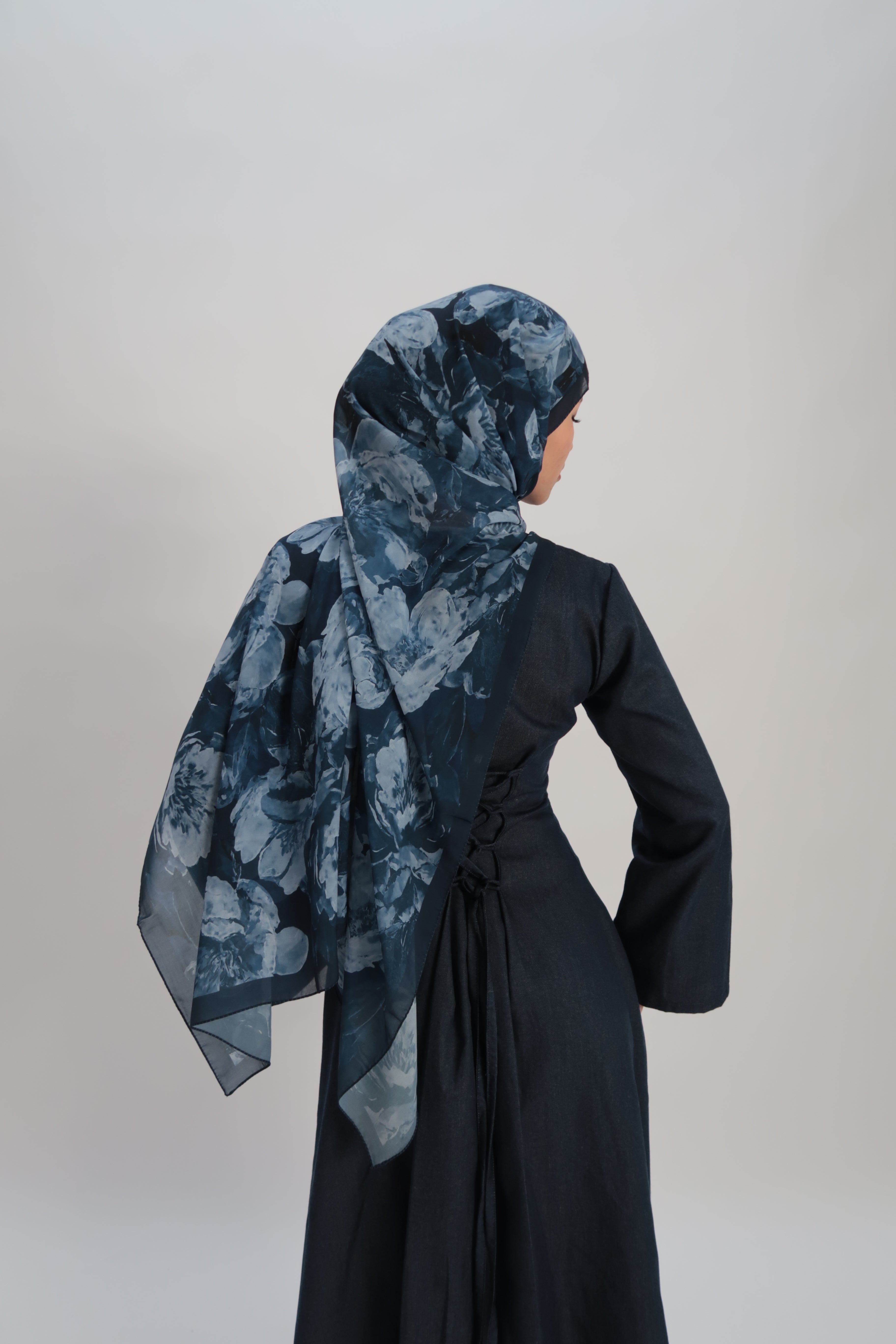 Denimkleid mit Schnürkorsage